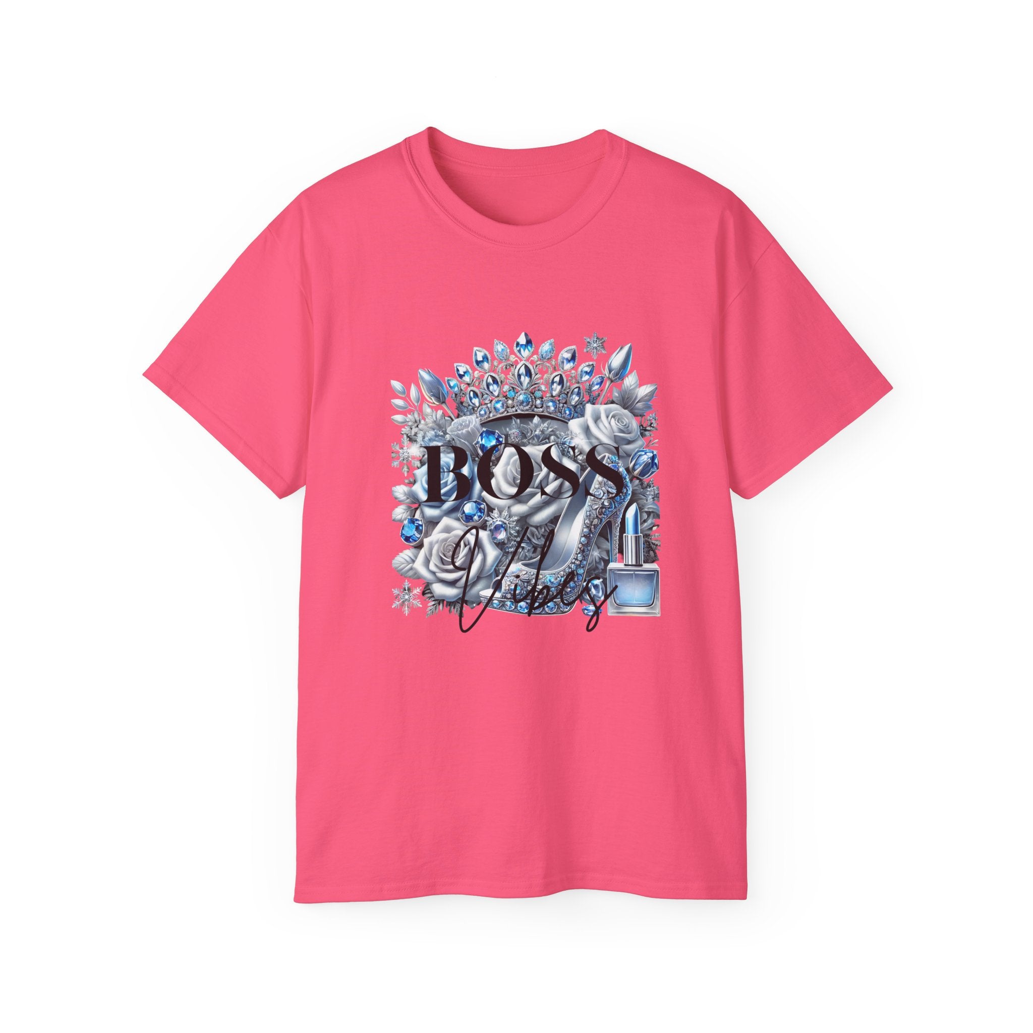 Boss Lady Tee — Women's Empowerment Graphic T‑Shirt (Crown & Roses Design)