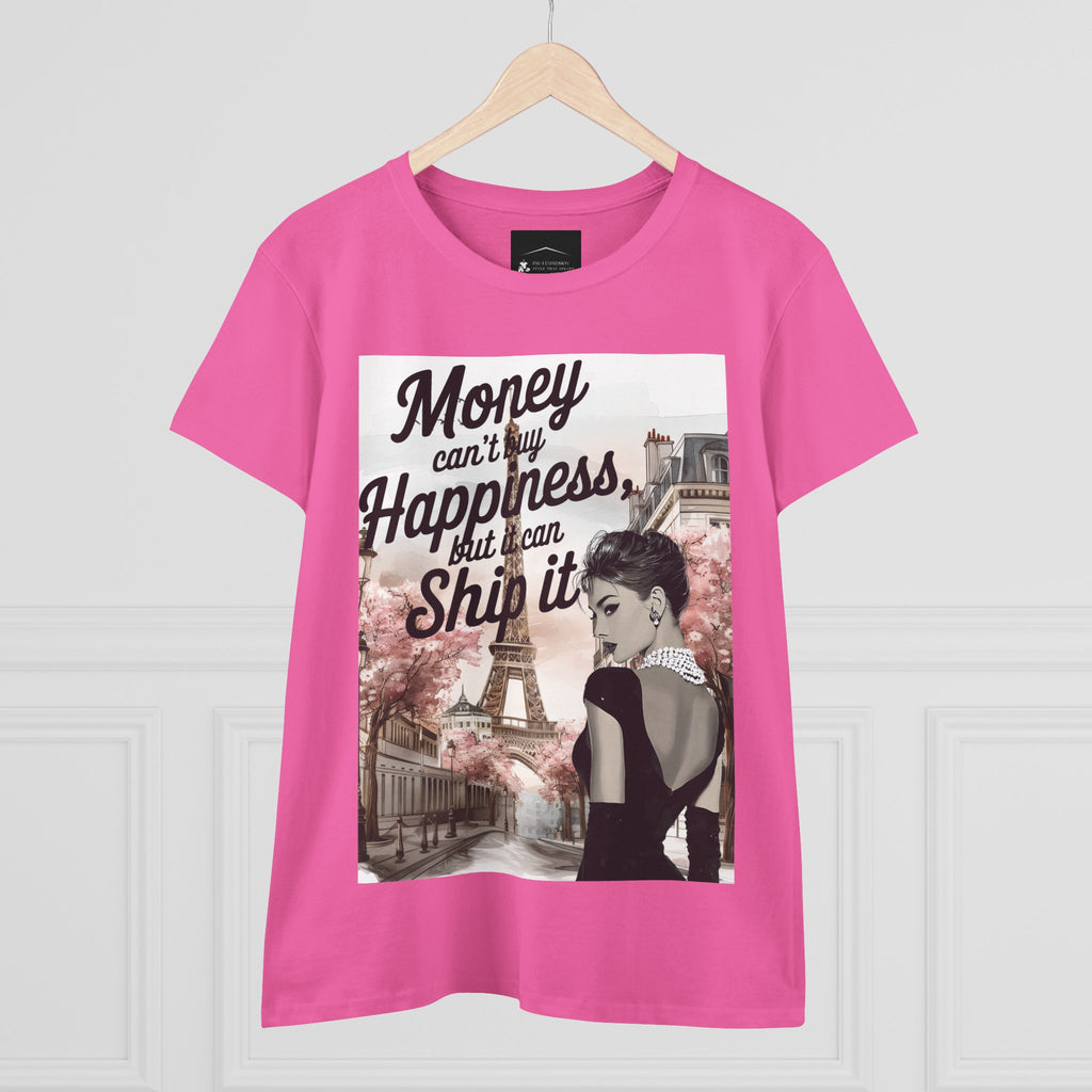 Parisian Audrey Hepburn Tee — "Money Can't Buy Happiness, But I Can Ship It" Women's T‑Shirt