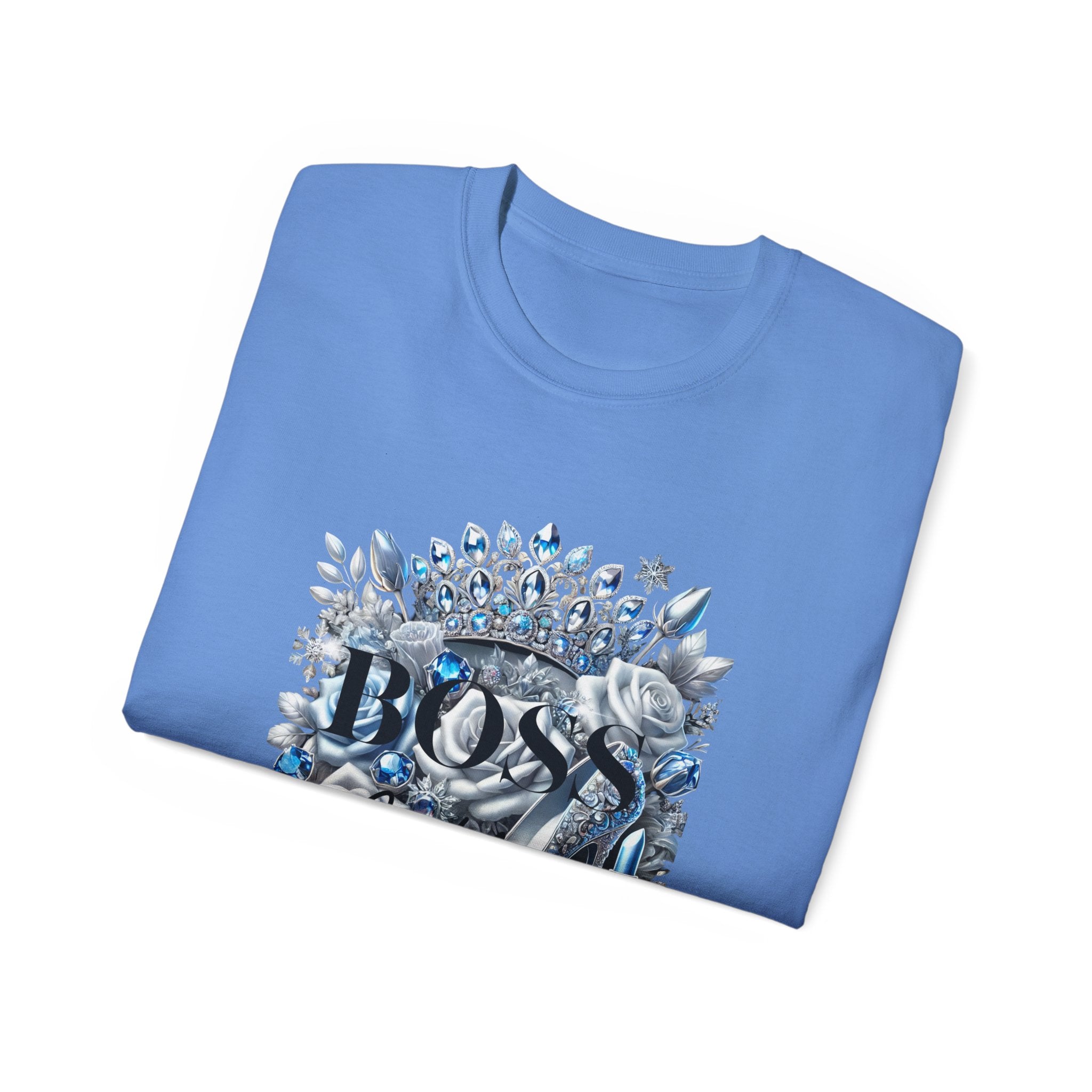 Boss Lady Tee — Women's Empowerment Graphic T‑Shirt (Crown & Roses Design)