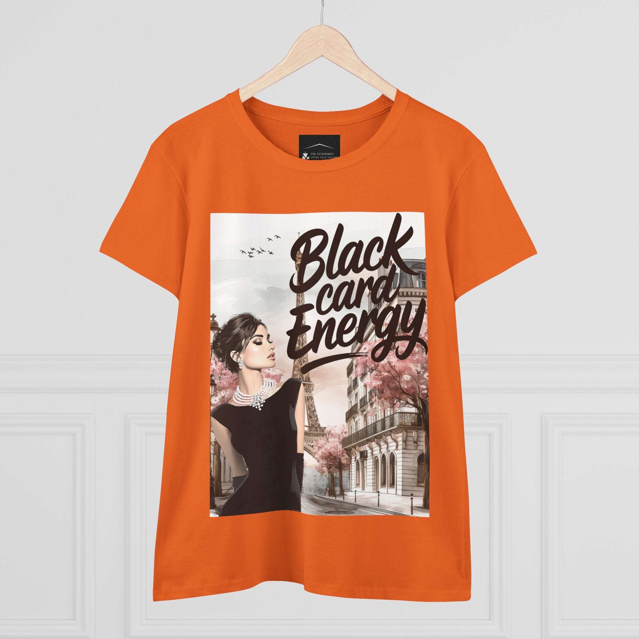 Black Card Energy Women's Tee — Vintage Glam Graphic T-Shirt