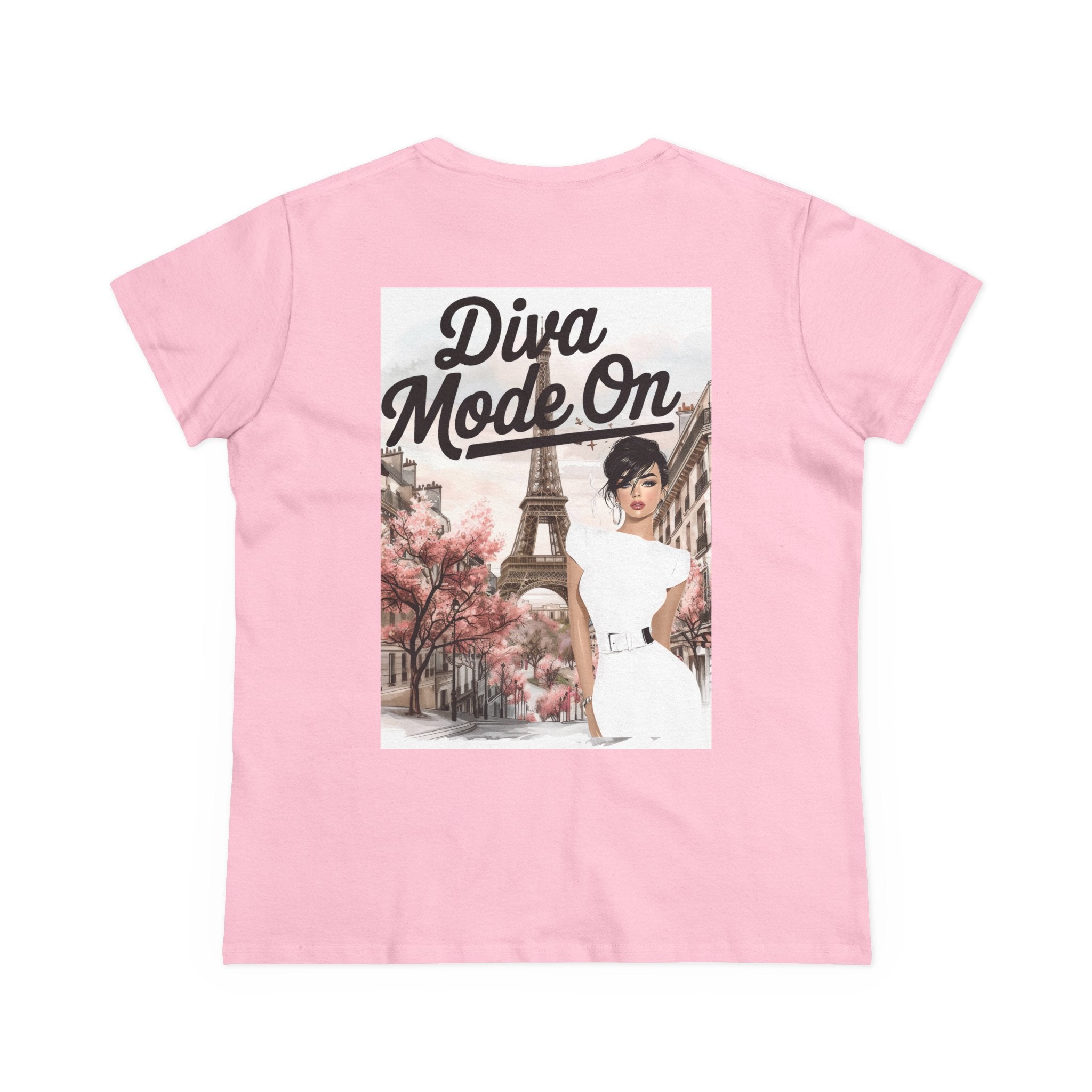 Diva Mode On Tee — Paris Chic Women's Graphic T‑Shirt