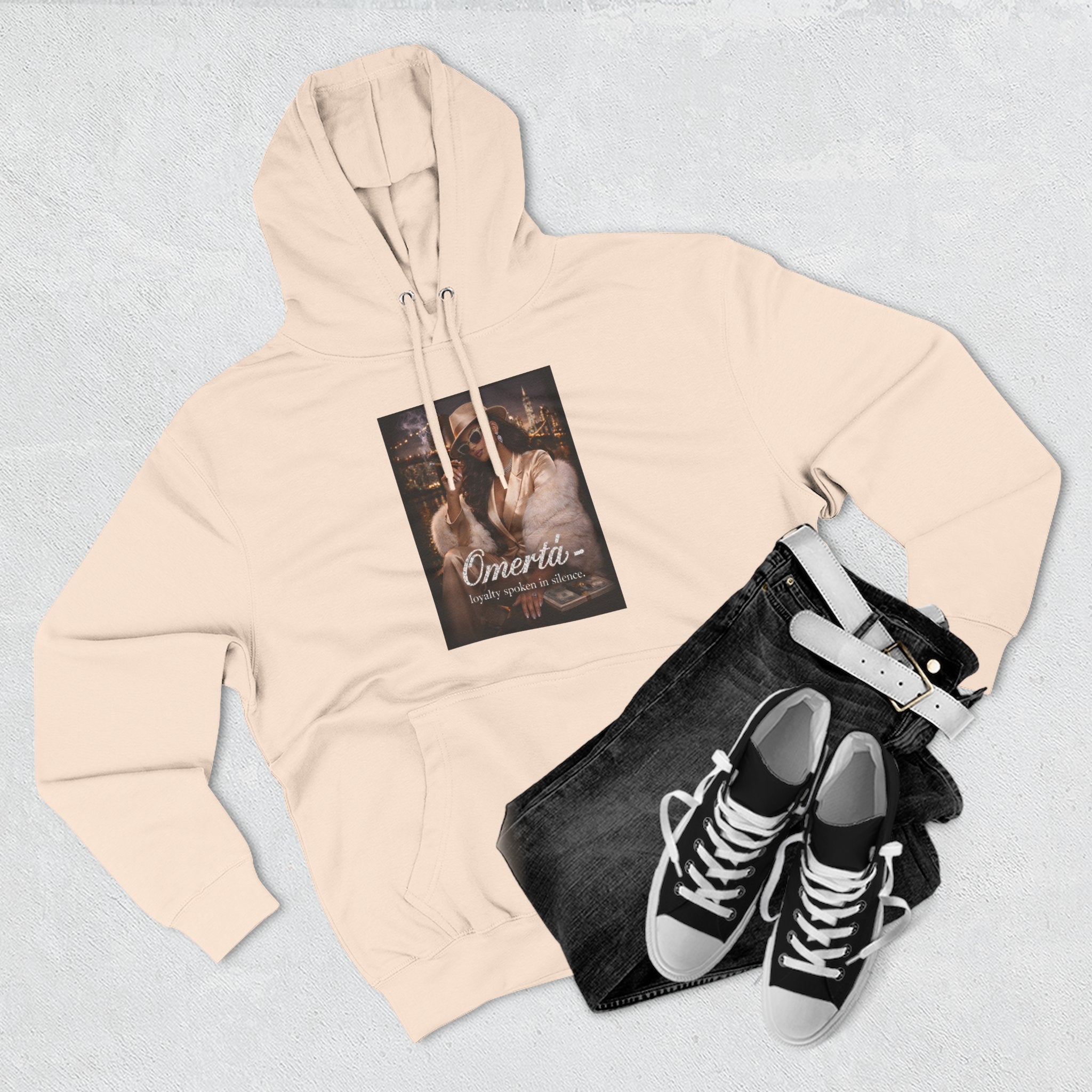 Omertà Vintage Mafia Hoodie — 'Loyalty Speaks in Silence' Graphic Pullover