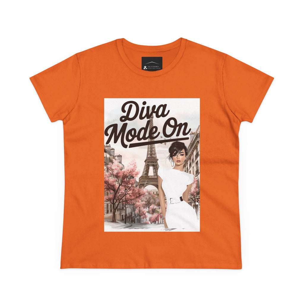 Diva Mode On Tee — Paris Chic Women's Graphic T‑Shirt