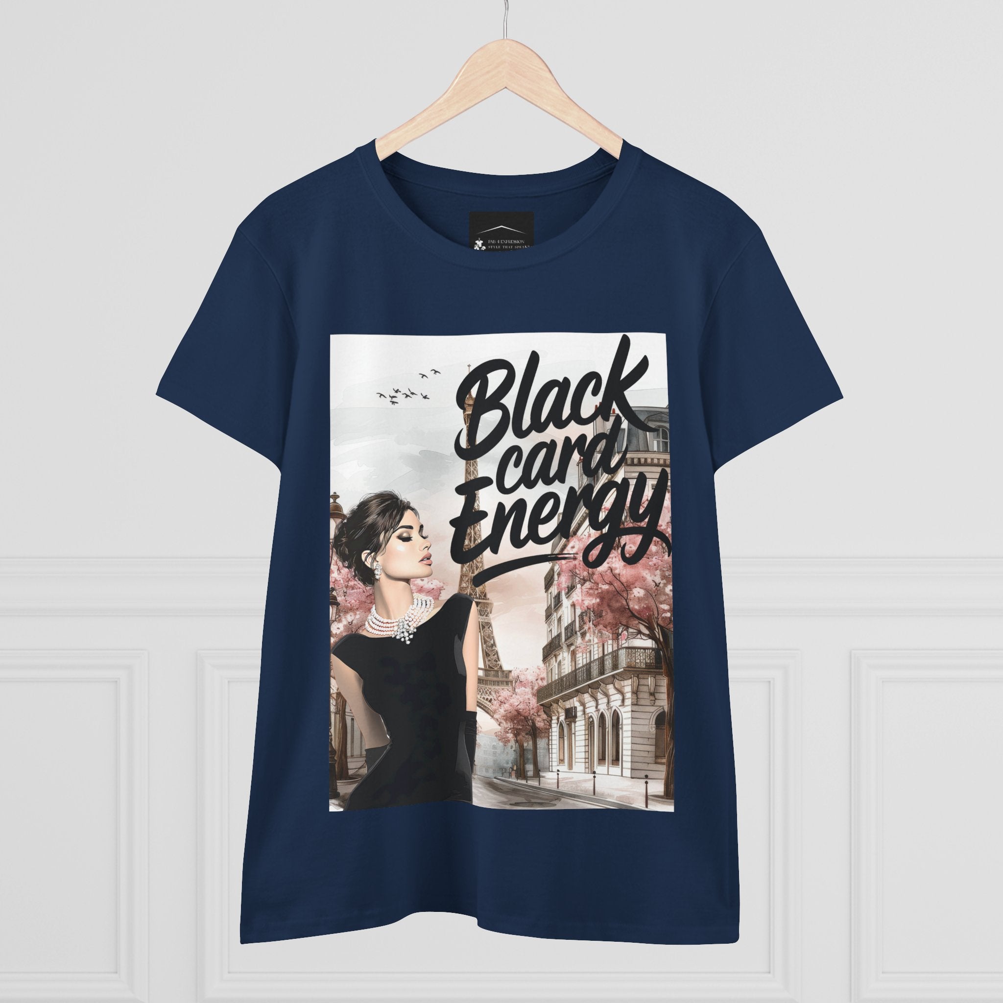 Black Card Energy Women's Tee — Vintage Glam Graphic T-Shirt