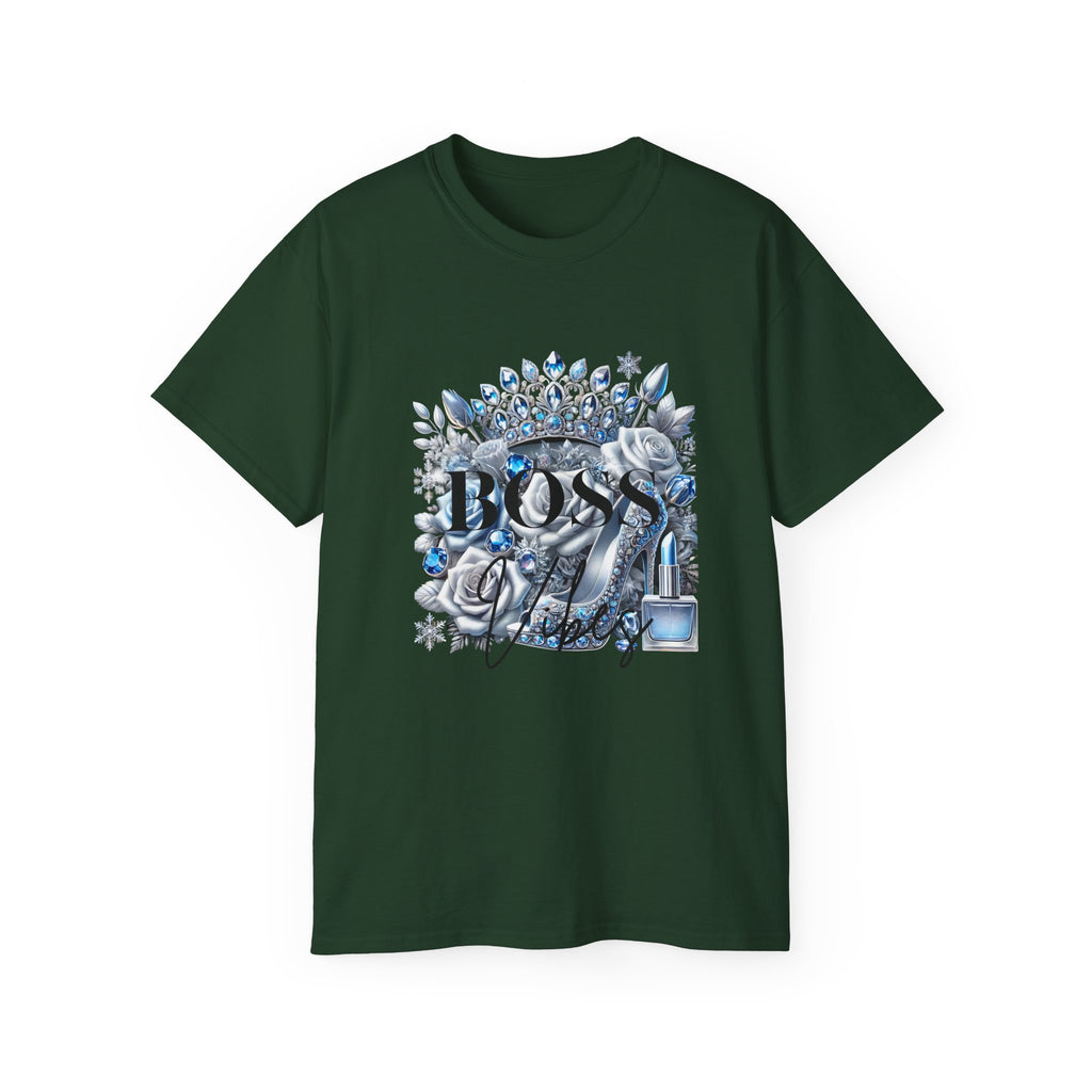Boss Lady Tee — Women's Empowerment Graphic T‑Shirt (Crown & Roses Design)