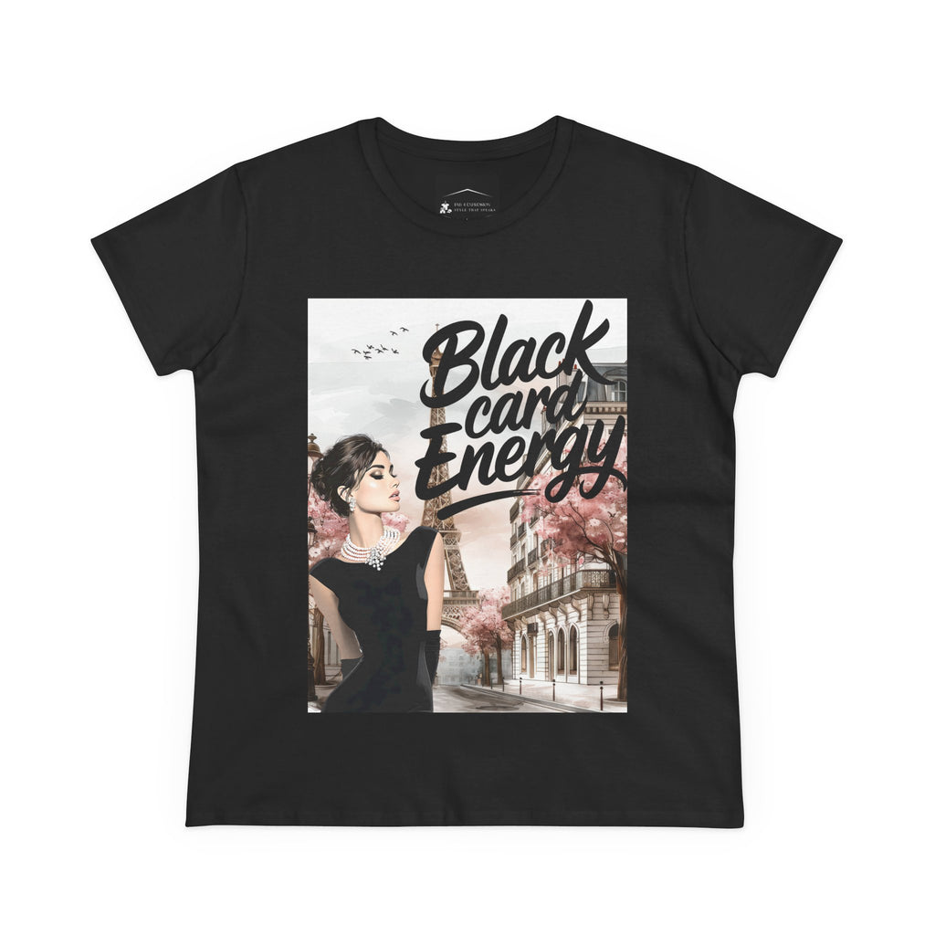 Black Card Energy Women's Tee — Vintage Glam Graphic T-Shirt
