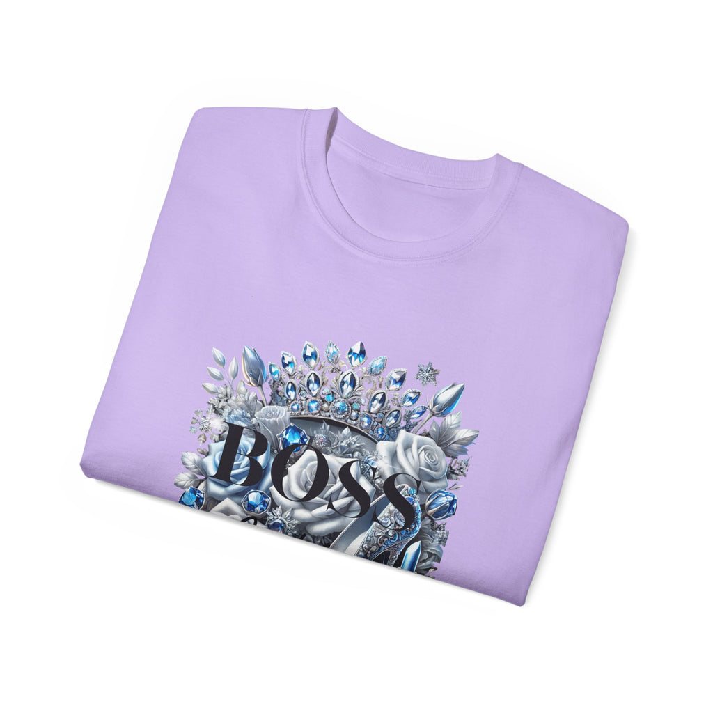 Boss Lady Tee — Women's Empowerment Graphic T‑Shirt (Crown & Roses Design)