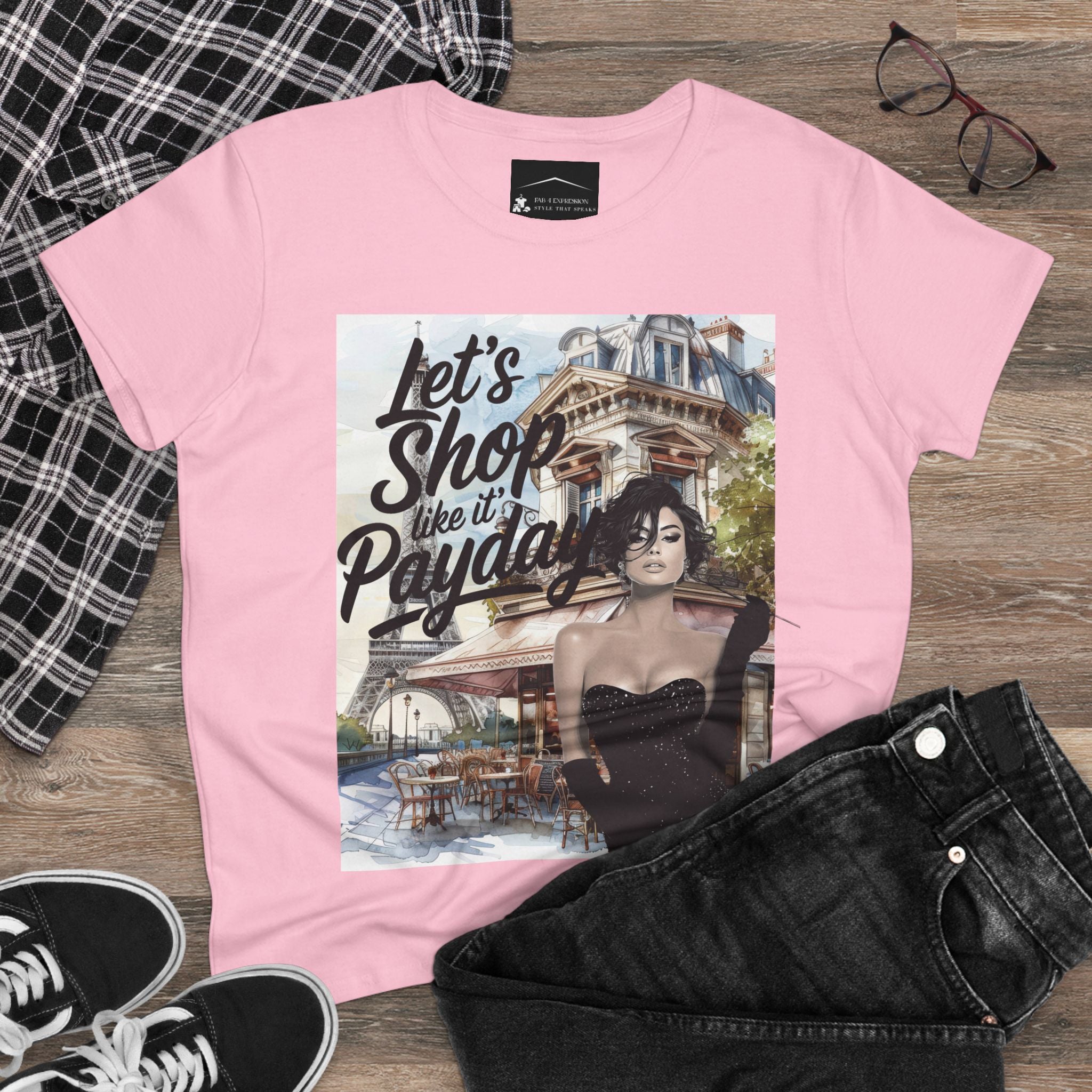 Let’s Shop Like It’s Payday Tee — Retro Chic Women’s Graphic T-Shirt