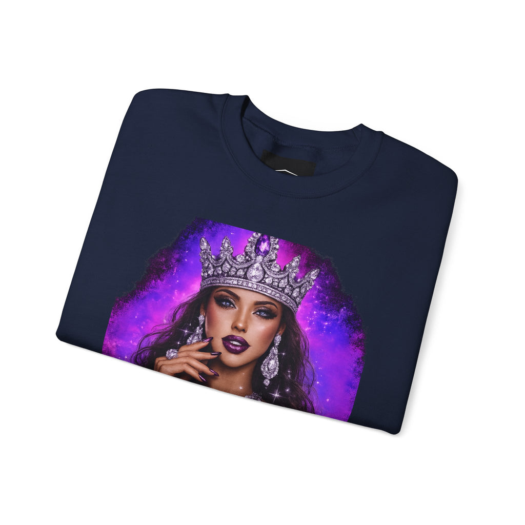 Crewneck Sweatshirt — "Born to Slay" Crowned Queen Graphic