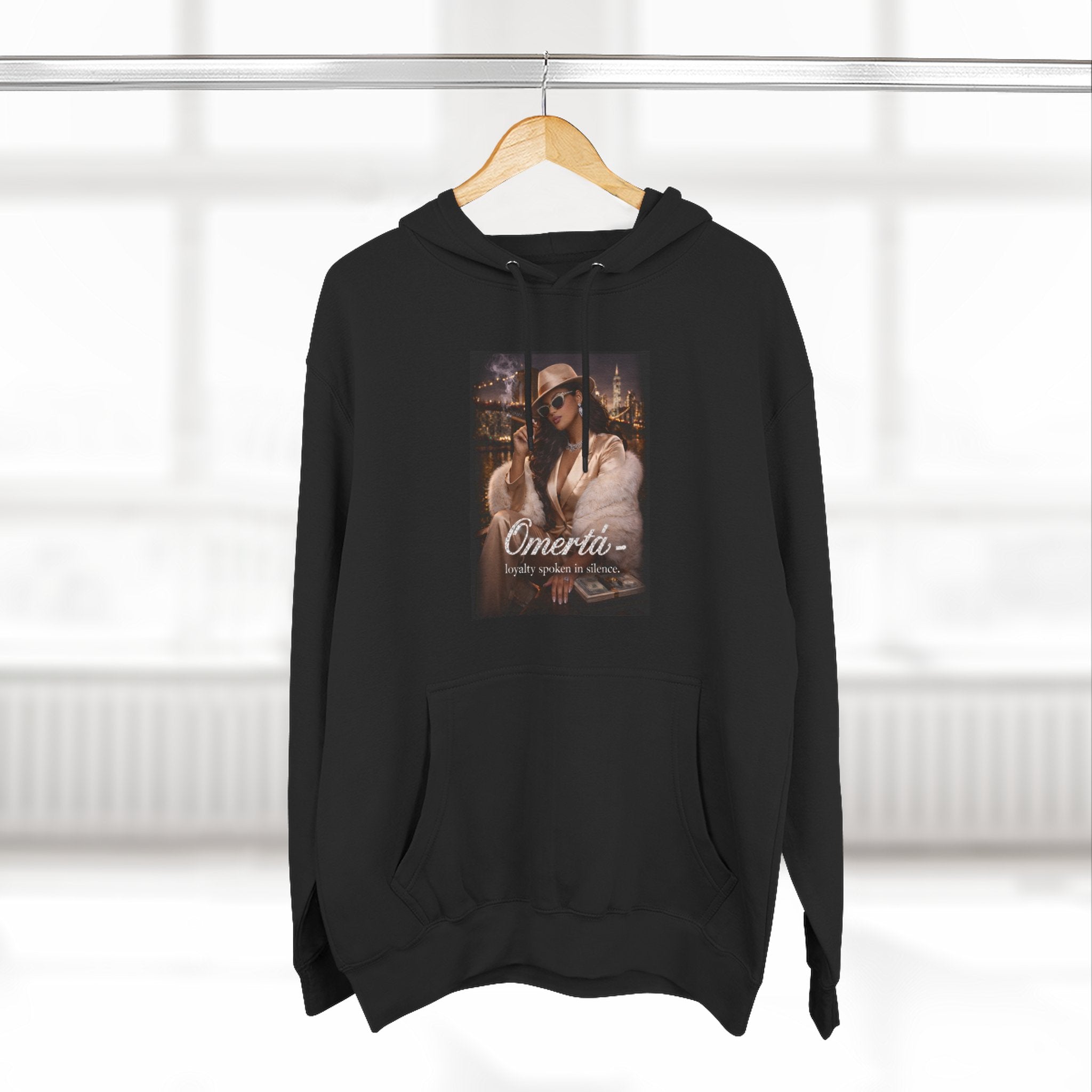 Omertà Vintage Mafia Hoodie — 'Loyalty Speaks in Silence' Graphic Pullover