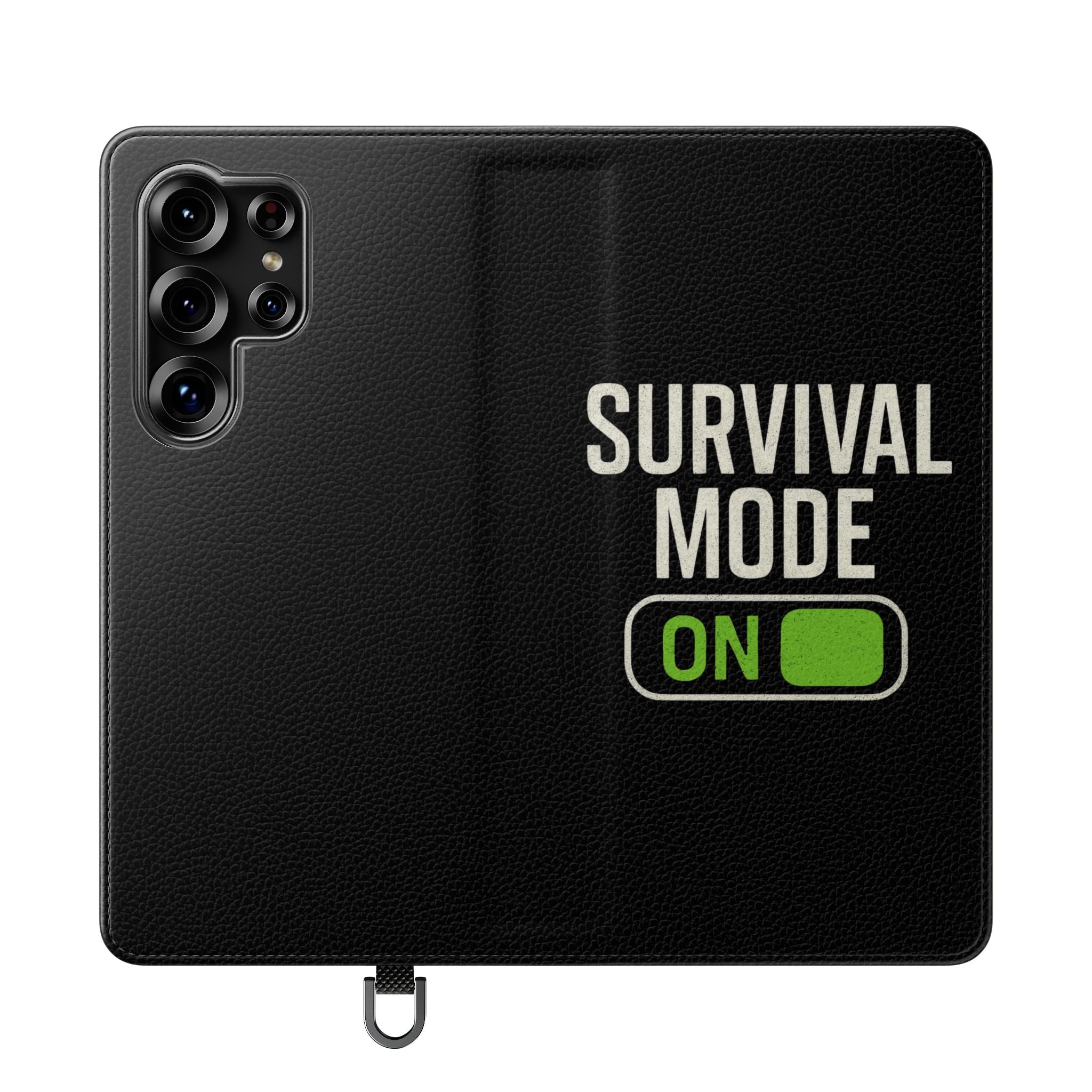Survival Mode On Flip Phone Case — Wallet Flip Case with 'Survival Mode' Design