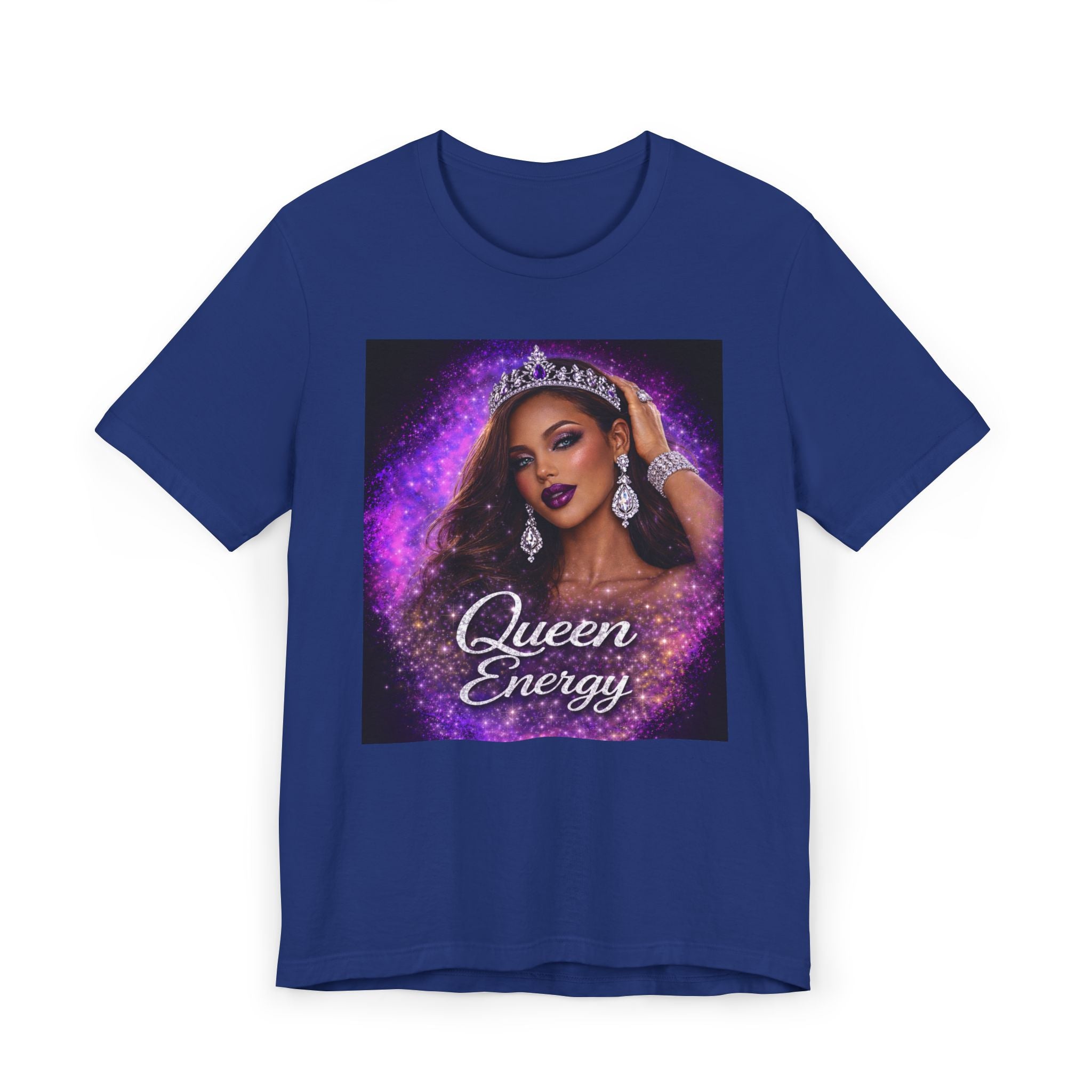 Queen Energy T‑Shirt — Glam Crown Graphic Tee for Women & Allies