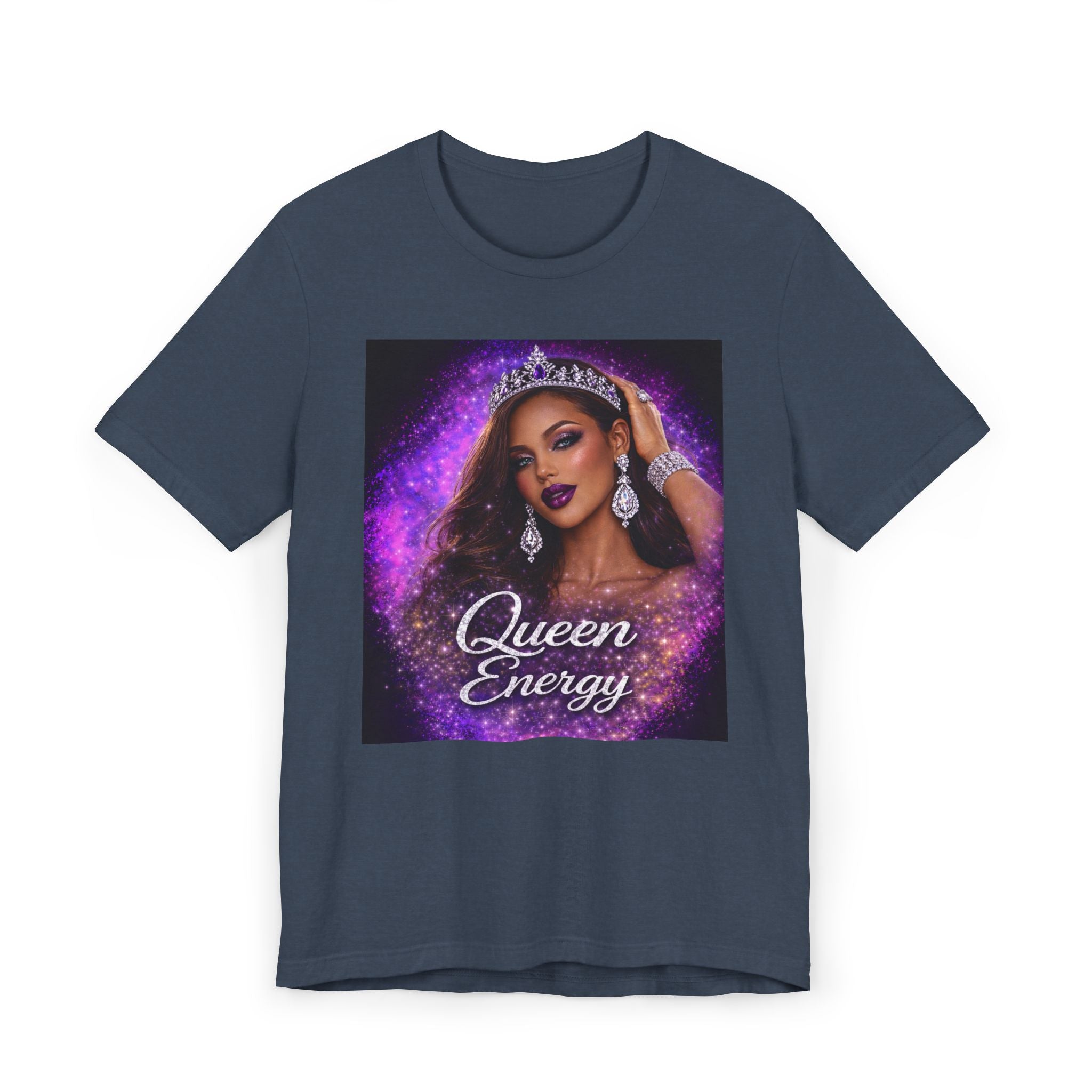 Queen Energy T‑Shirt — Glam Crown Graphic Tee for Women & Allies