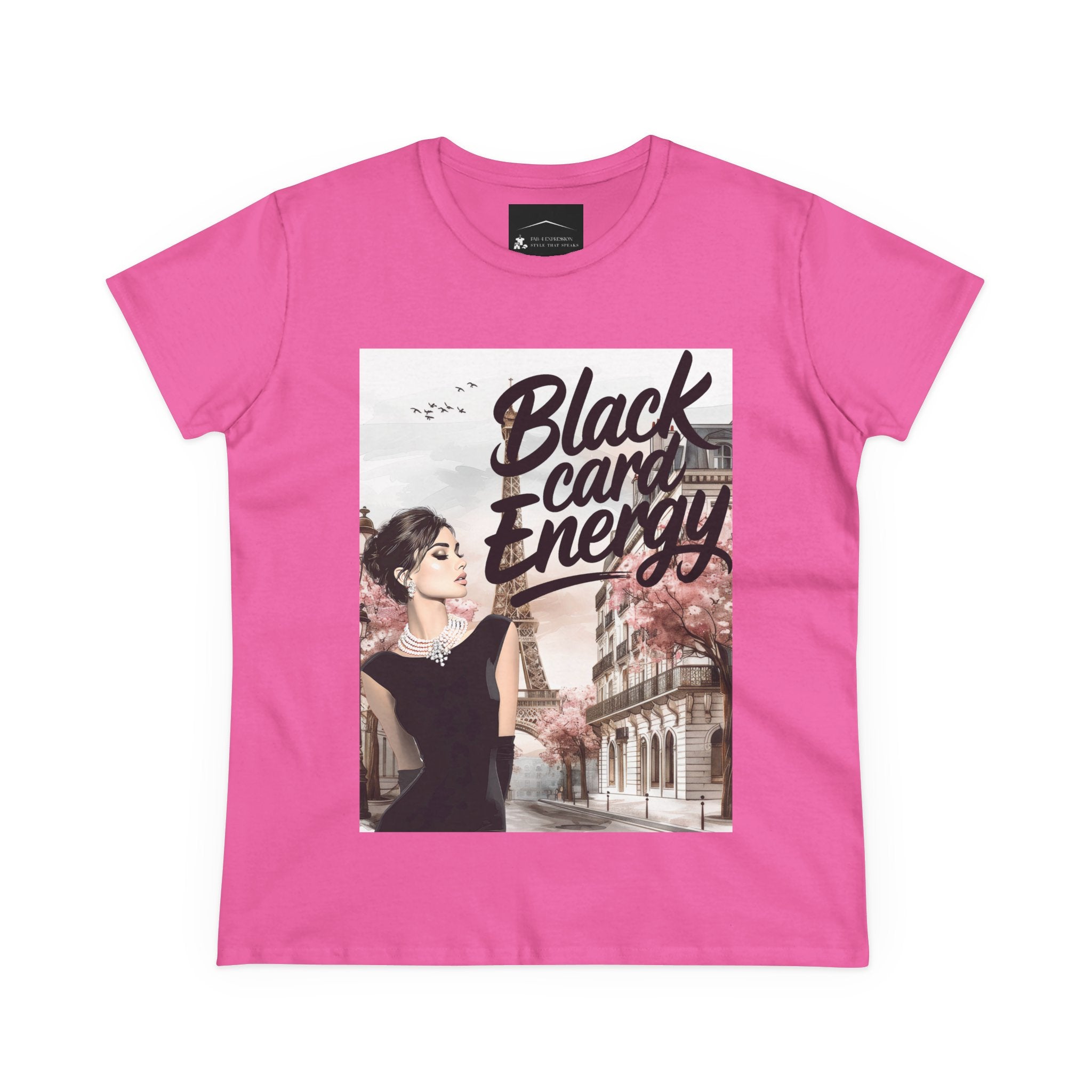 Black Card Energy Women's Tee — Vintage Glam Graphic T-Shirt