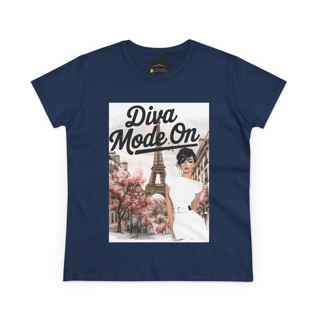 Diva Mode On Tee — Paris Chic Women's Graphic T‑Shirt
