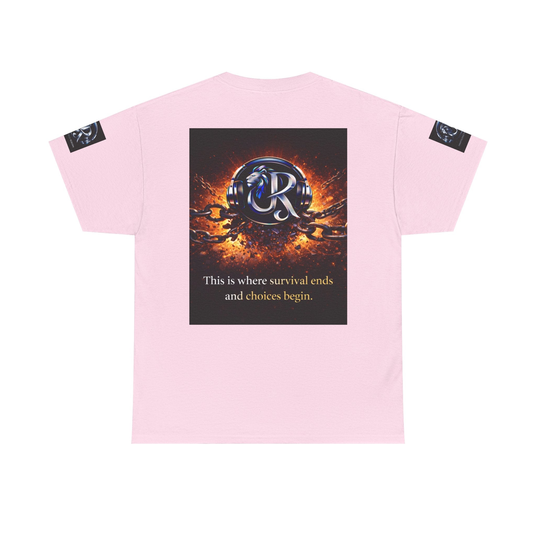 Graphic Tee — 'This is where survival ends and choices begin' Emblem