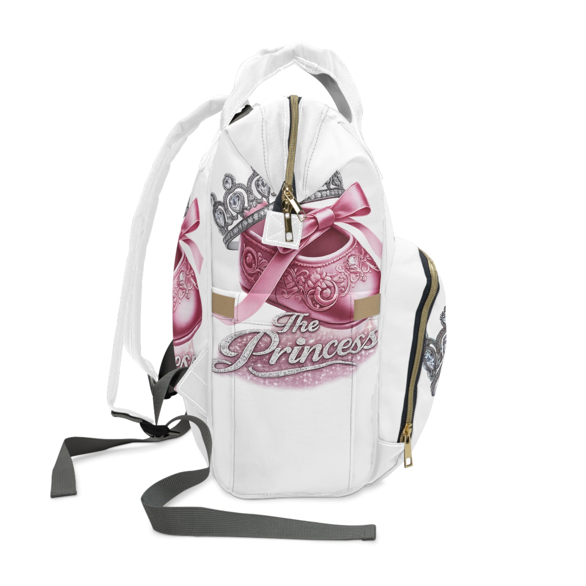 Princess Crown & Pink Shoe Diaper Backpack