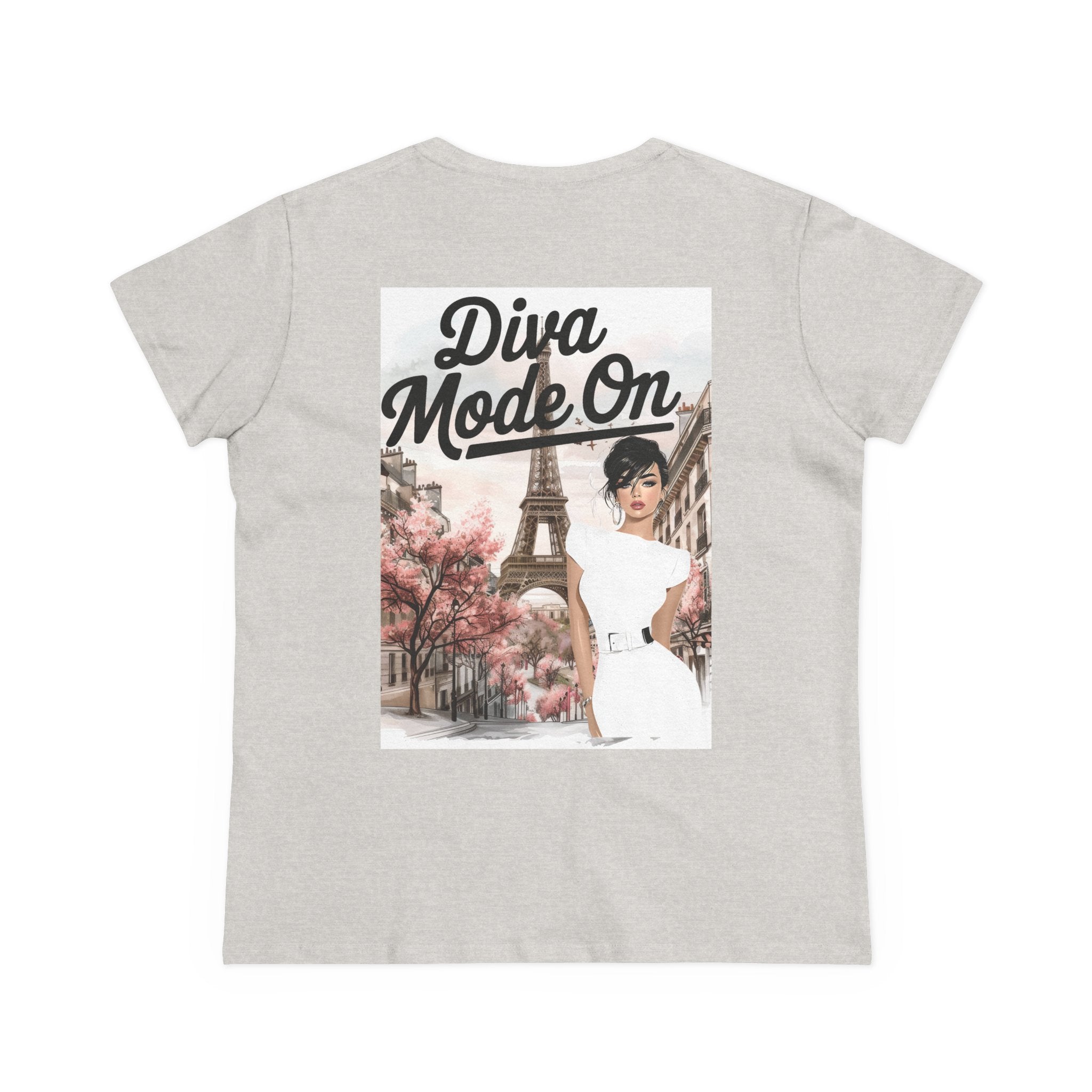 Diva Mode On Tee — Paris Chic Women's Graphic T‑Shirt