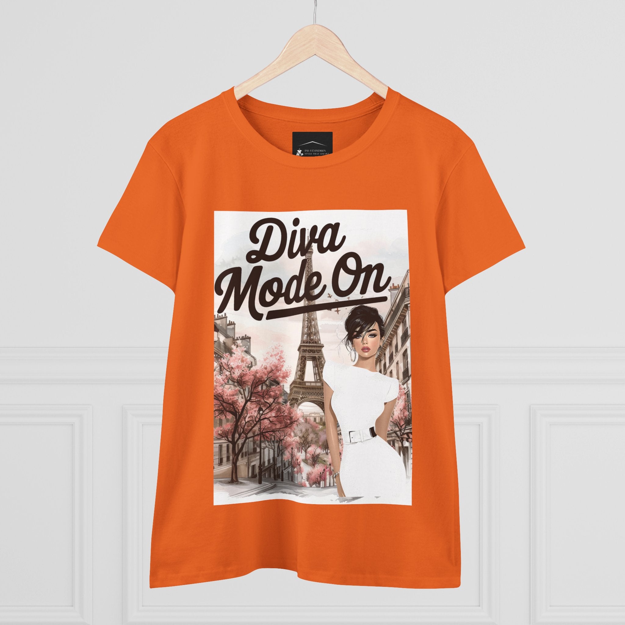 Diva Mode On Tee — Paris Chic Women's Graphic T‑Shirt