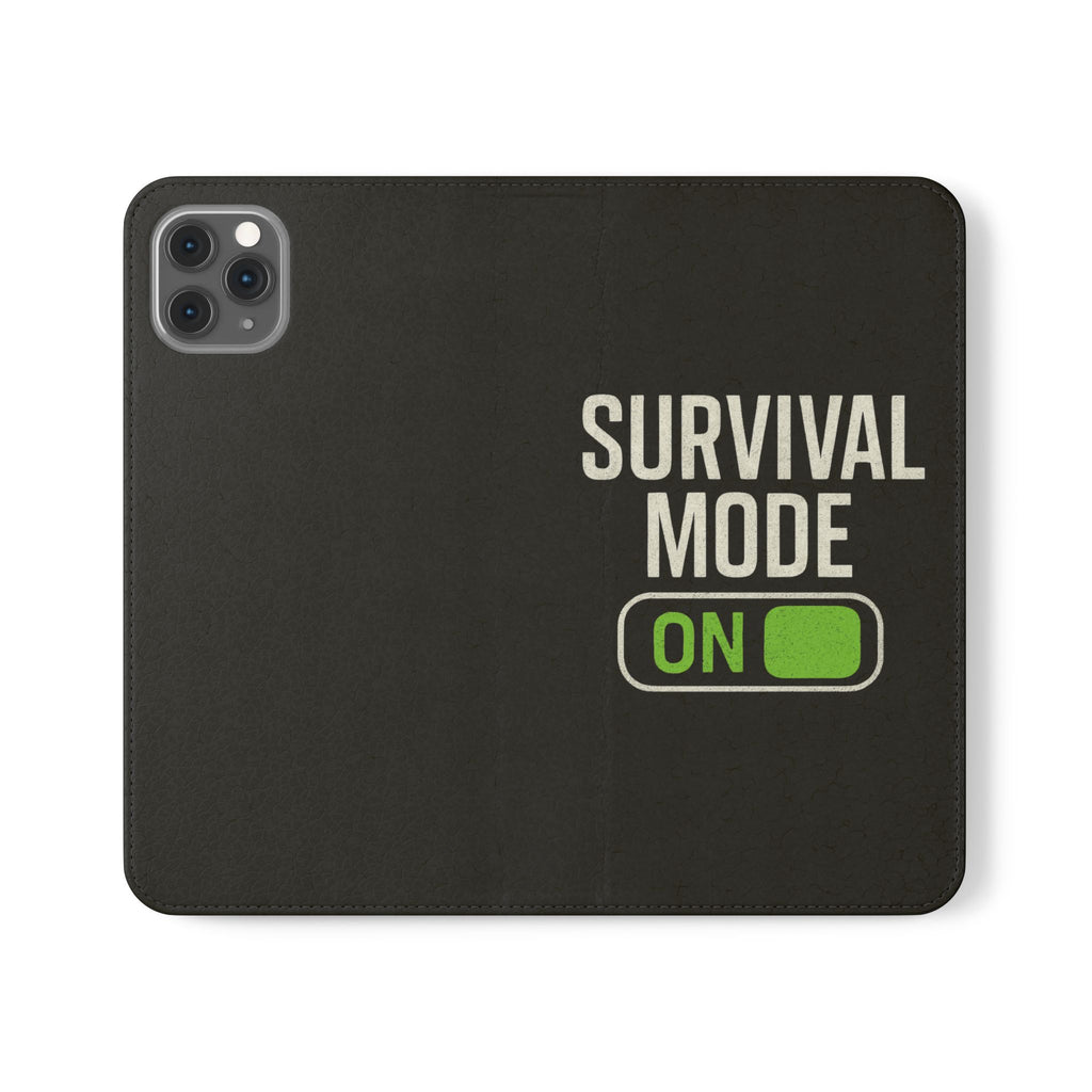 Survival Mode On Flip Phone Case — Wallet Flip Case with 'Survival Mode' Design