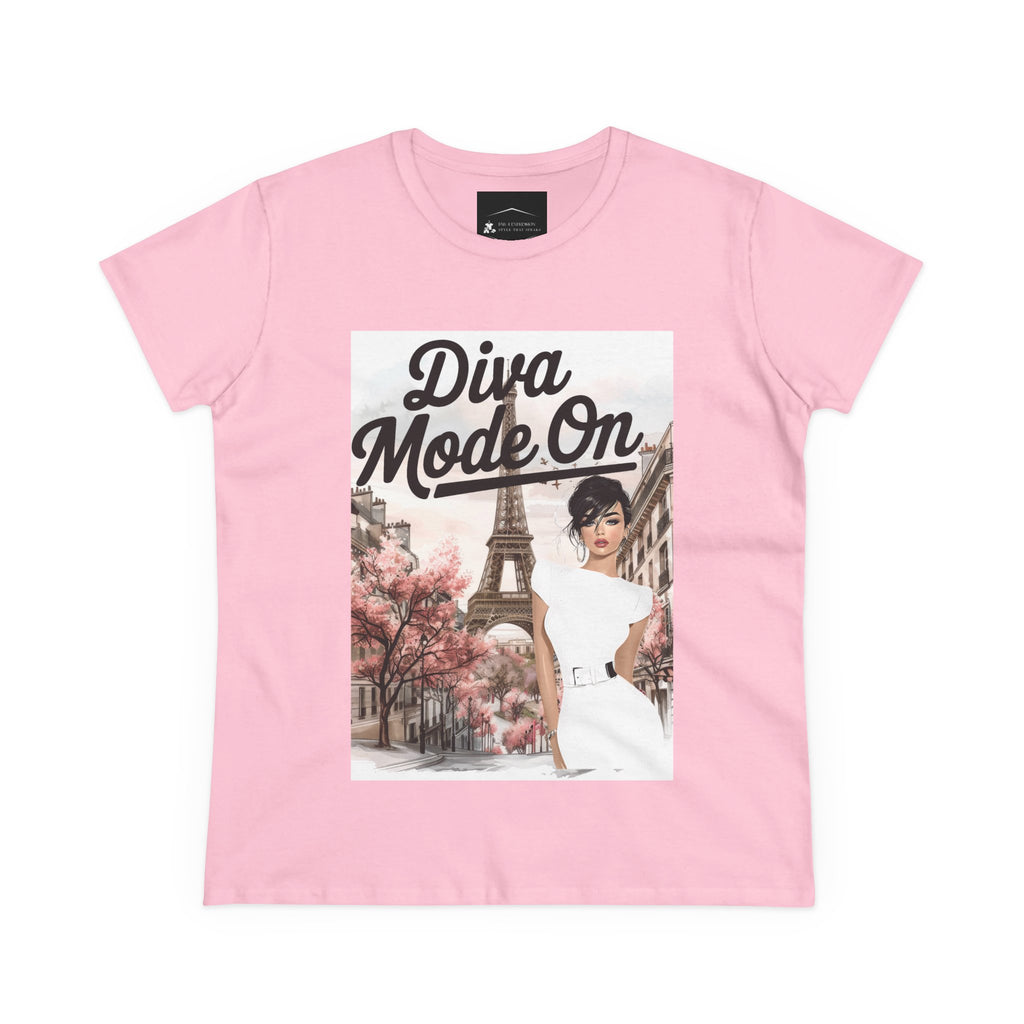 Diva Mode On Tee — Paris Chic Women's Graphic T‑Shirt