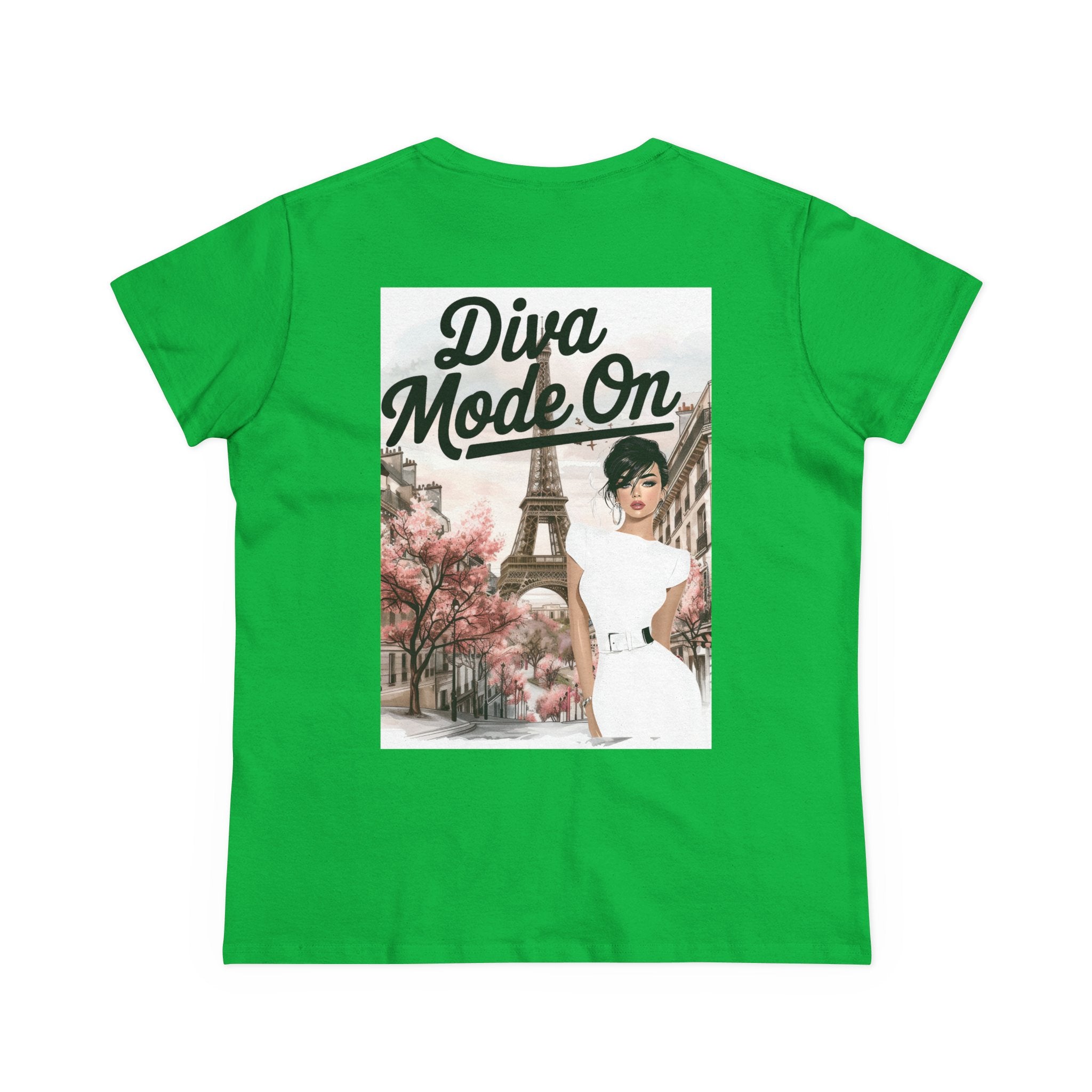 Diva Mode On Tee — Paris Chic Women's Graphic T‑Shirt