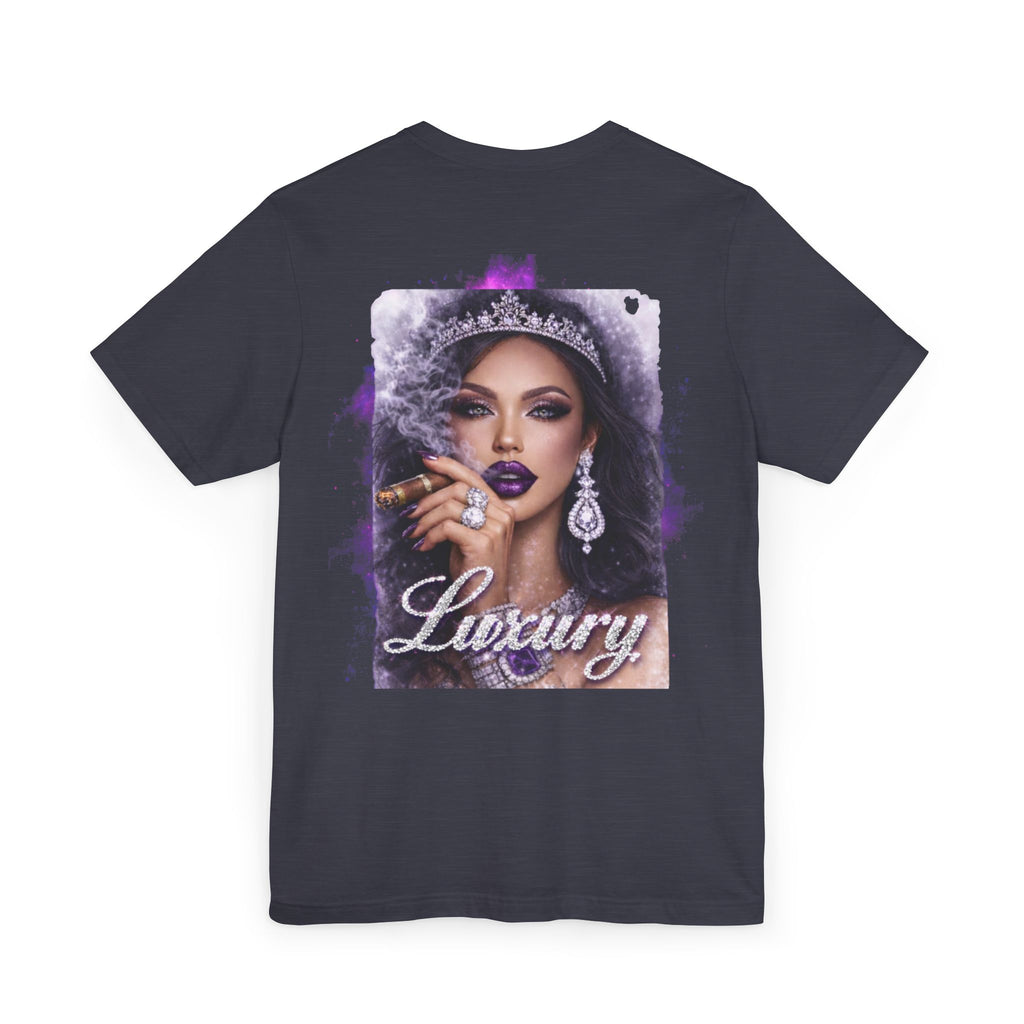 Luxury Queen T-Shirt — Glam Portrait Tee with 'Luxury' Script