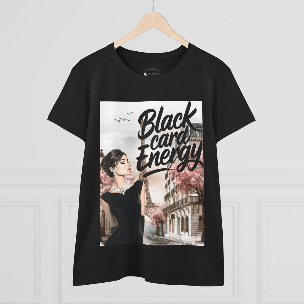 Black Card Energy Women's Tee — Vintage Glam Graphic T-Shirt