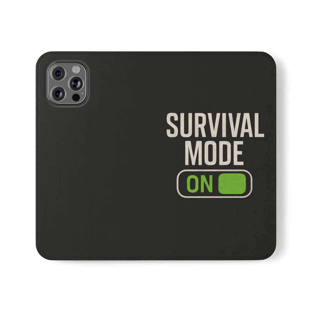 Survival Mode On Flip Phone Case — Wallet Flip Case with 'Survival Mode' Design