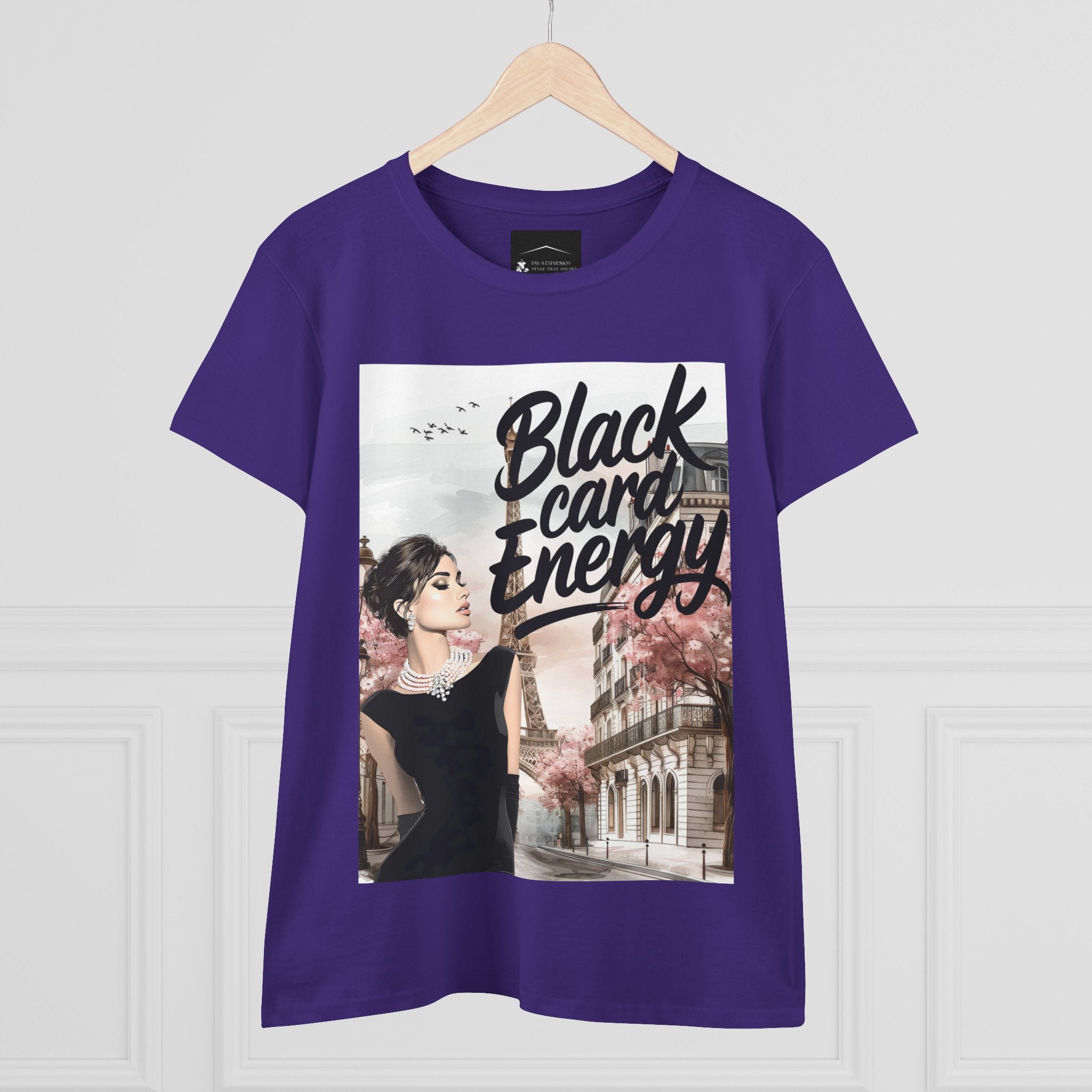 Black Card Energy Women's Tee — Vintage Glam Graphic T-Shirt