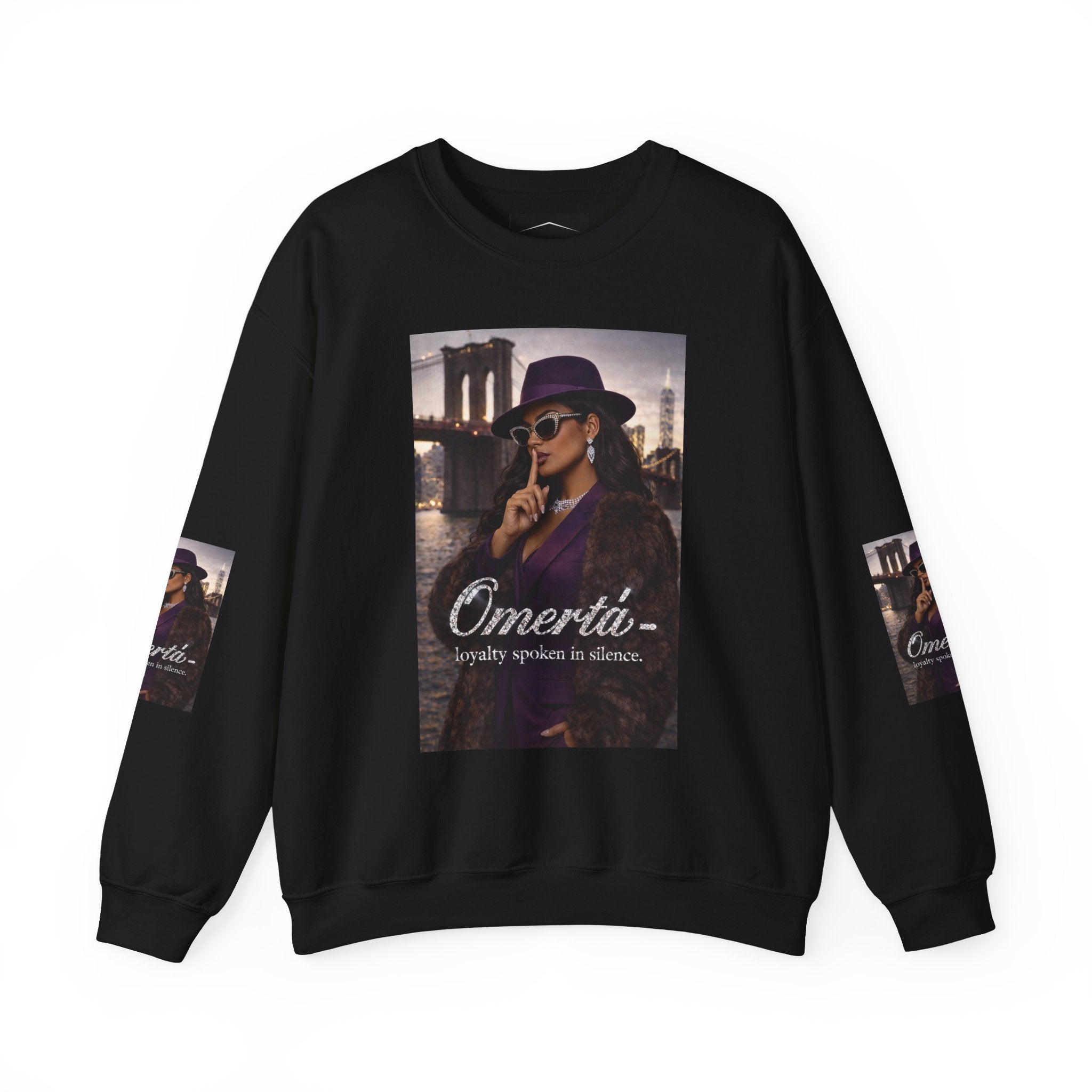 Omertà Crewneck Sweatshirt – Vintage Noir Graphic Crewneck Sale ends 02/15/26
