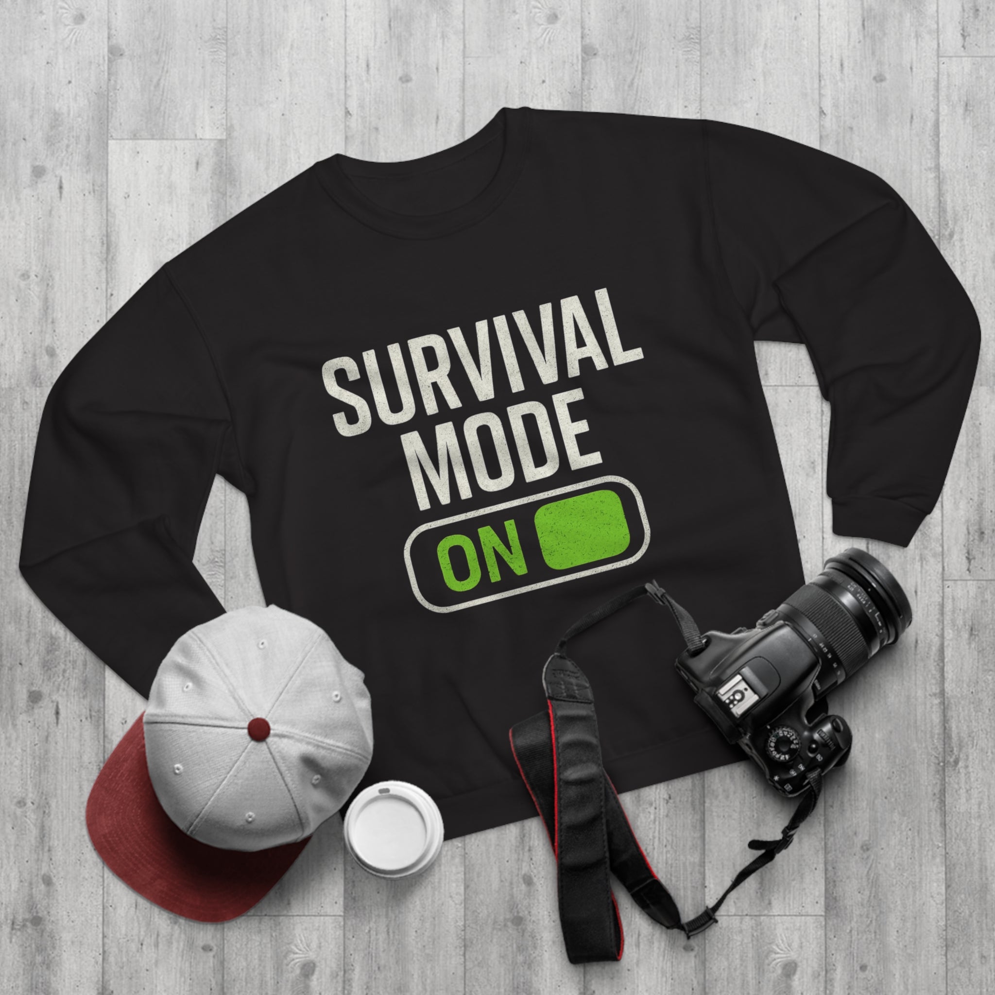 Survival Mode On Sweatshirt – Funny Survivalist Crewneck