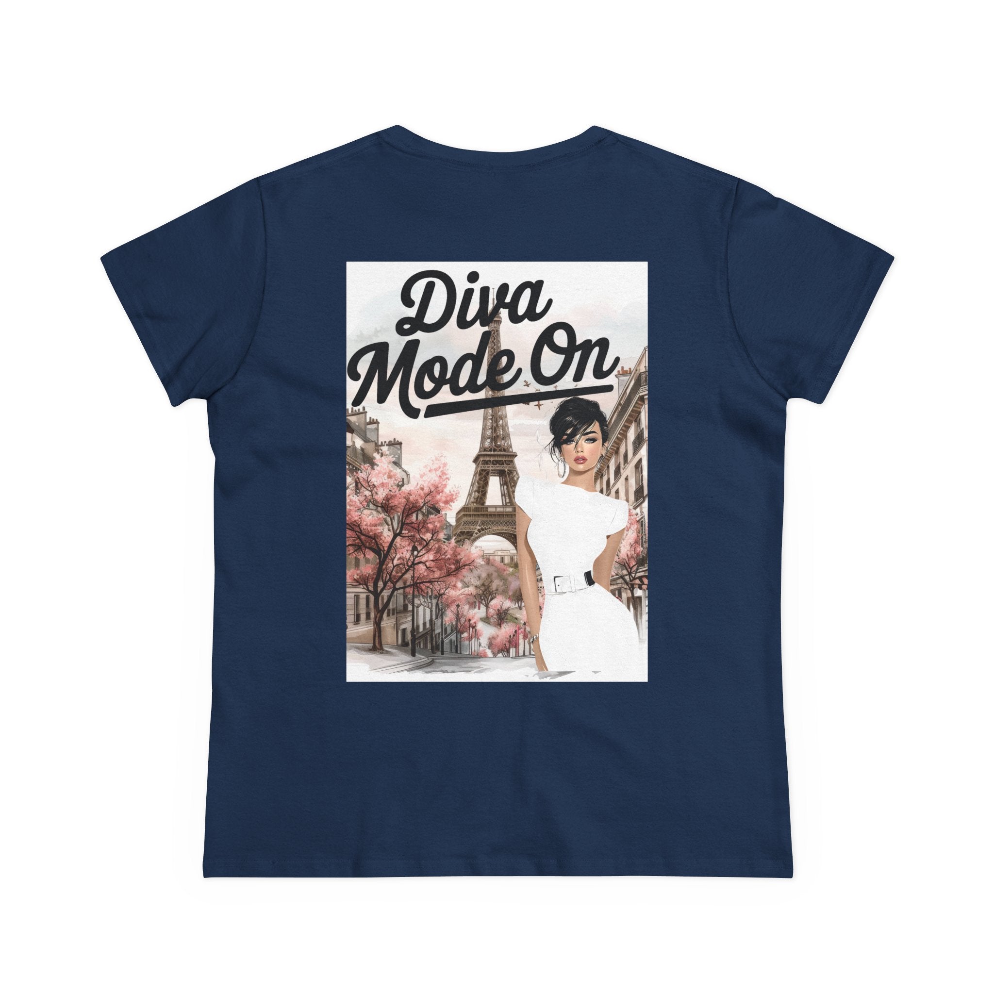 Diva Mode On Tee — Paris Chic Women's Graphic T‑Shirt