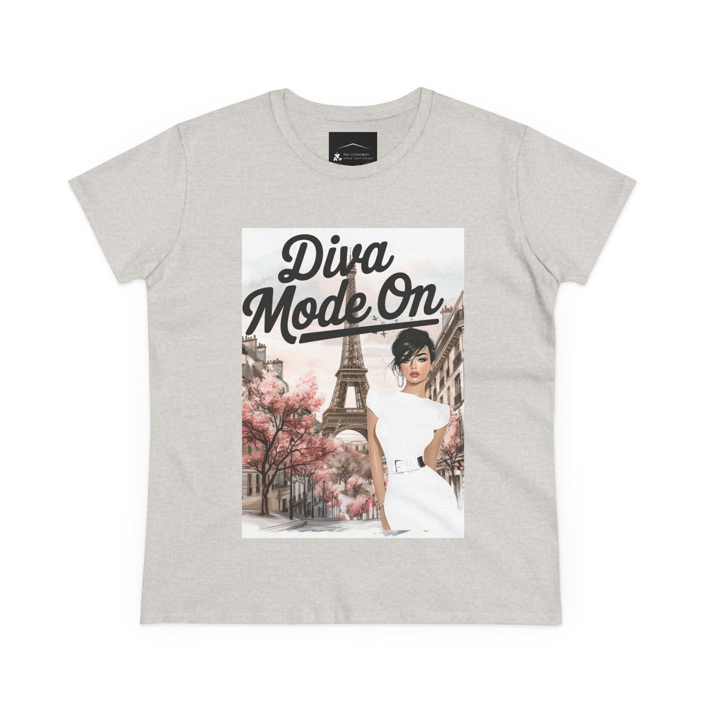 Diva Mode On Tee — Paris Chic Women's Graphic T‑Shirt