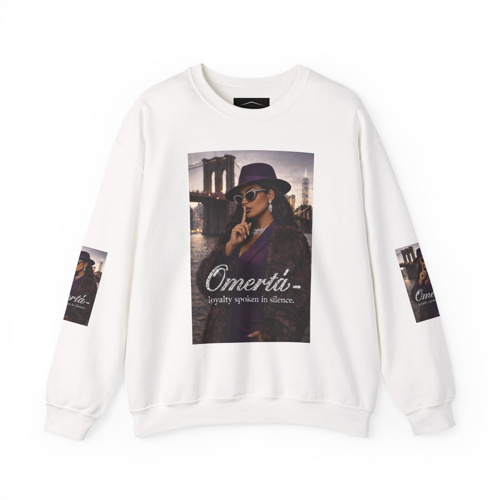 Omertà Crewneck Sweatshirt – Vintage Noir Graphic Crewneck Sale ends 02/15/26