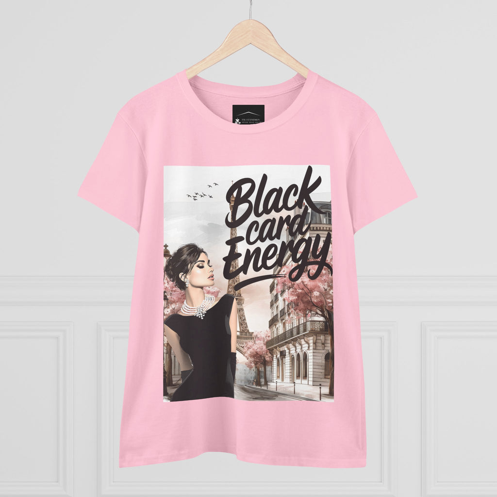 Black Card Energy Women's Tee — Vintage Glam Graphic T-Shirt