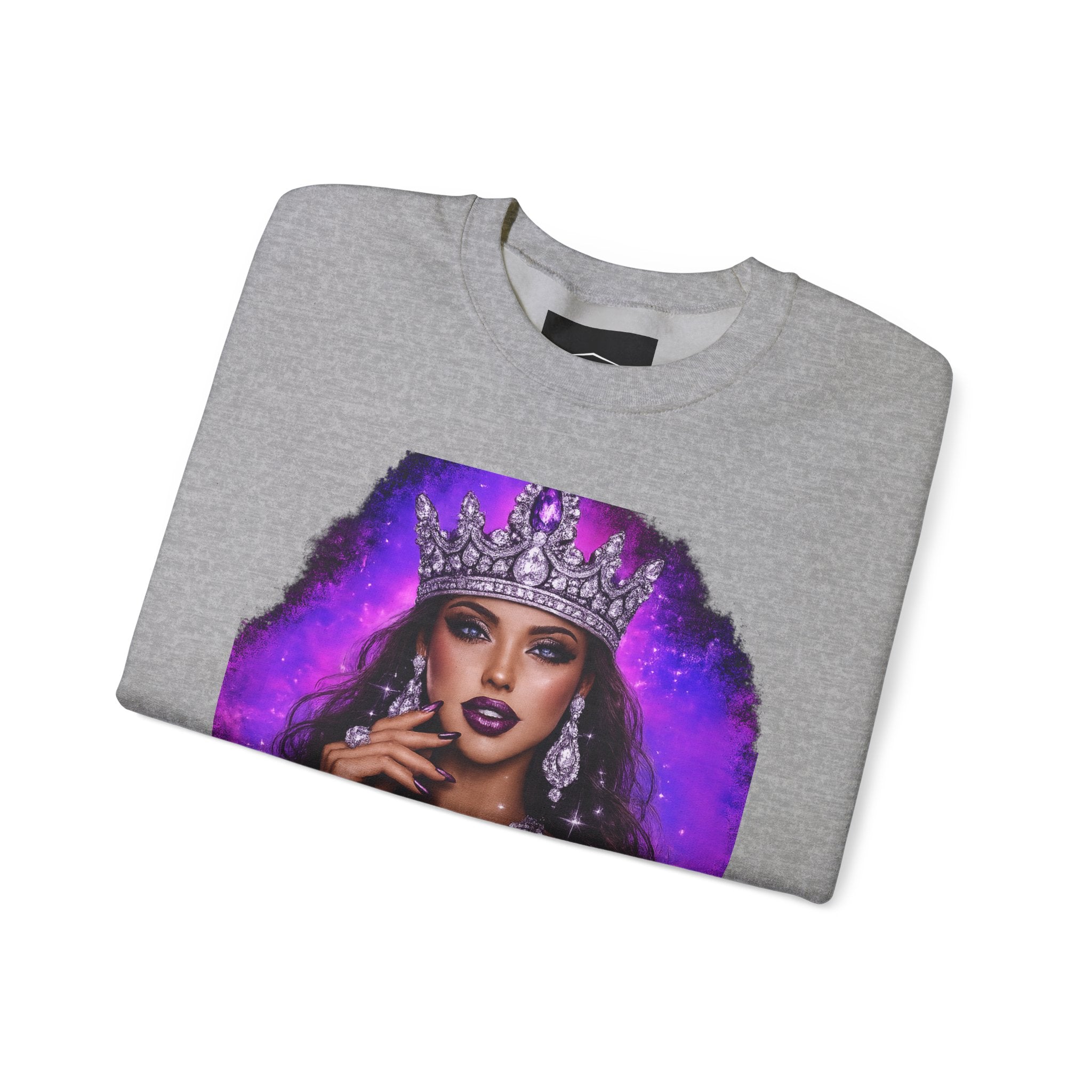 Crewneck Sweatshirt — "Born to Slay" Crowned Queen Graphic