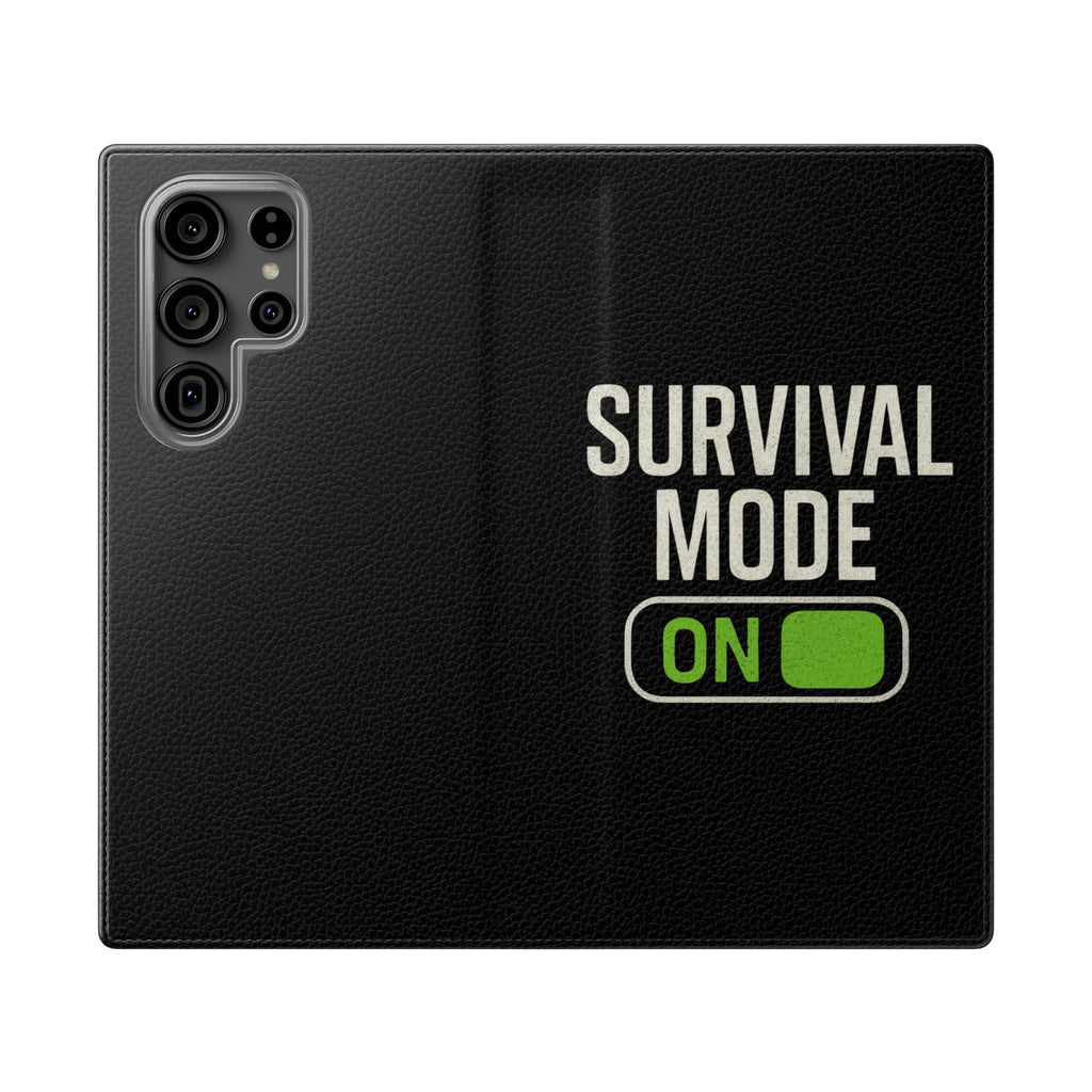 Survival Mode On Flip Phone Case — Wallet Flip Case with 'Survival Mode' Design