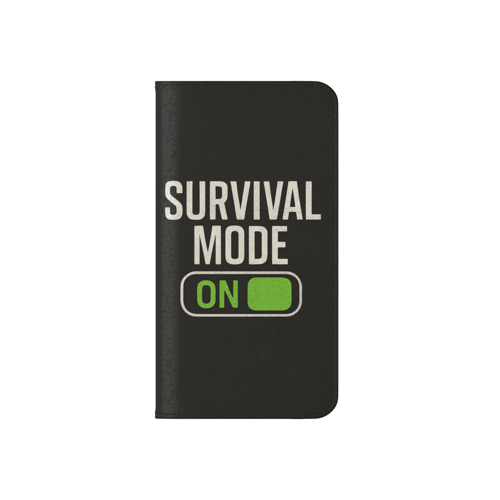 Survival Mode On Flip Phone Case — Wallet Flip Case with 'Survival Mode' Design