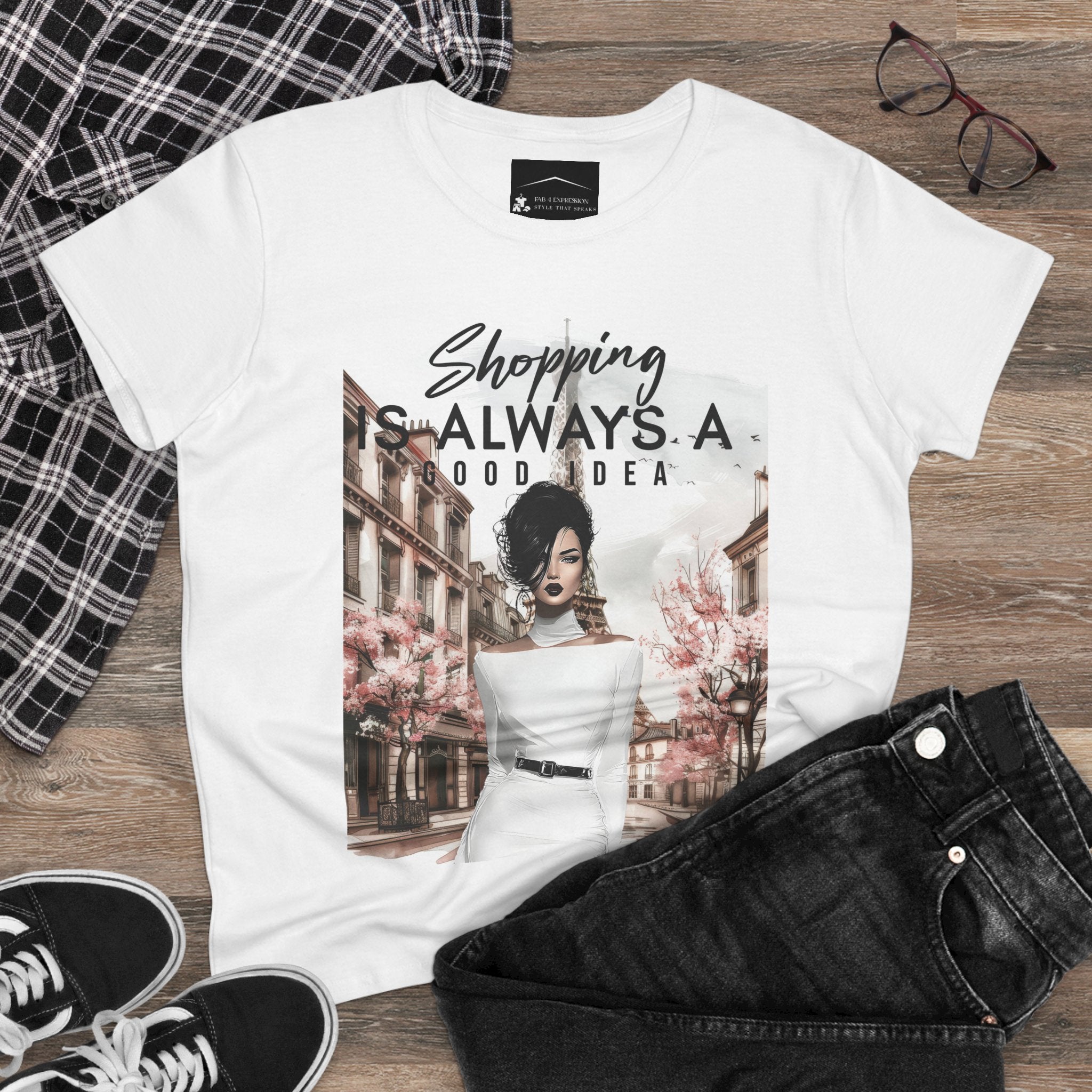 Shopping Is Always a Good Idea Tee — Chic Fashionista Women's Graphic T-Shirt
