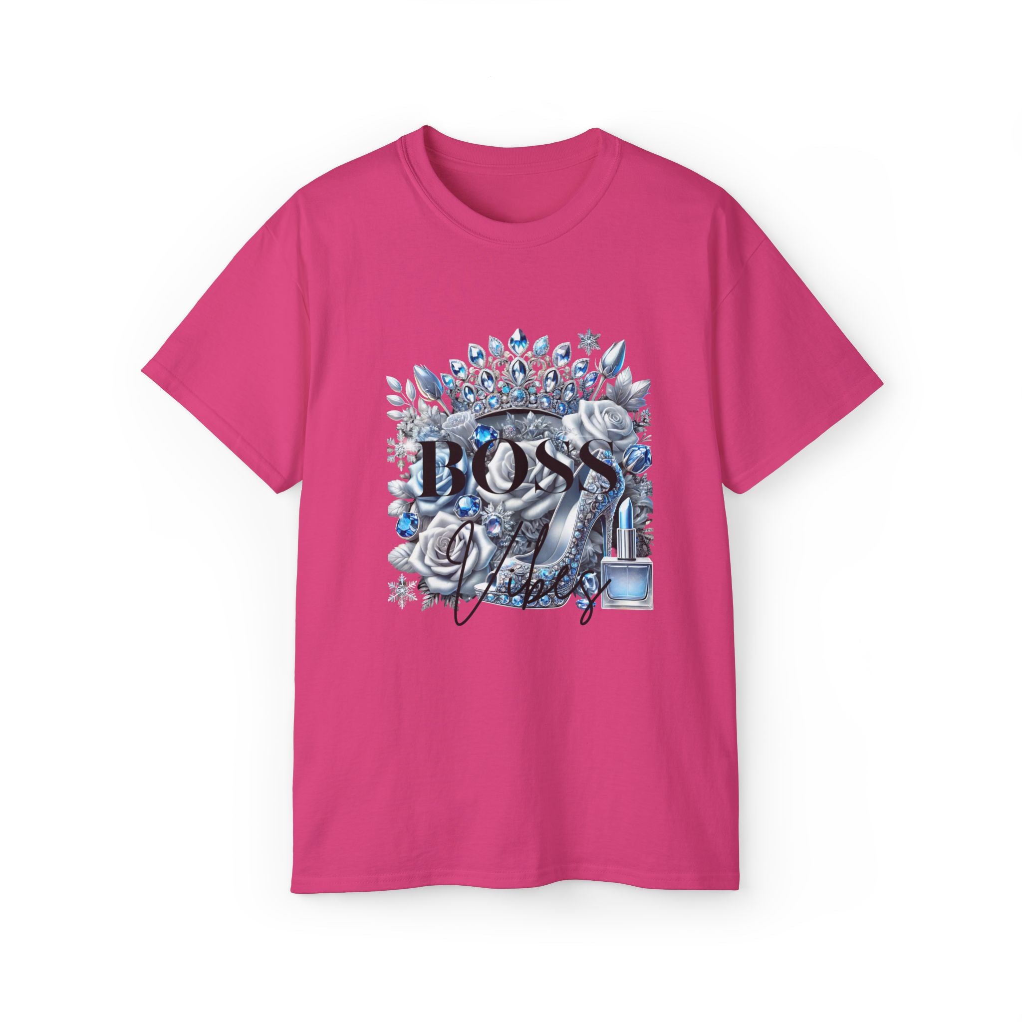 Boss Lady Tee — Women's Empowerment Graphic T‑Shirt (Crown & Roses Design)