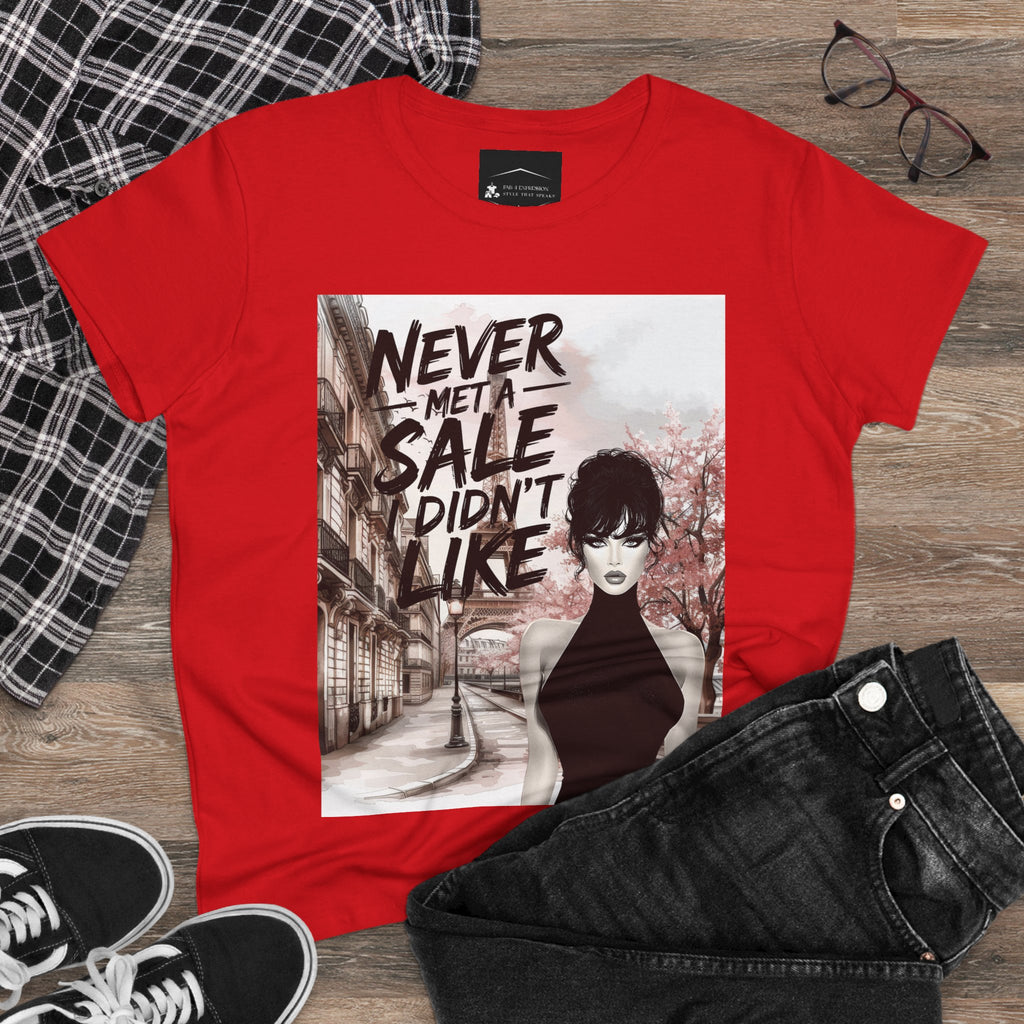 Graphic Tee — 'Never Met a Sale I Didn't Like' Women's Fashion T-Shirt