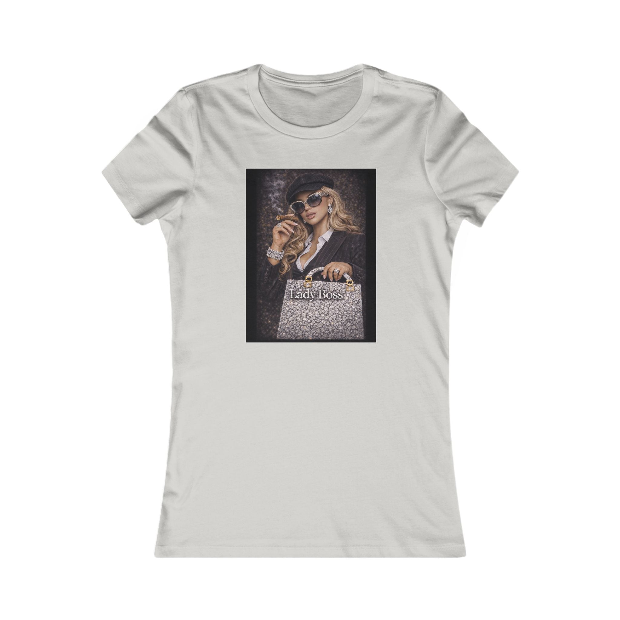 Lady Boss Graphic Tee — Glamorous Fashion Girl with 'Women's Favorite' Handbag