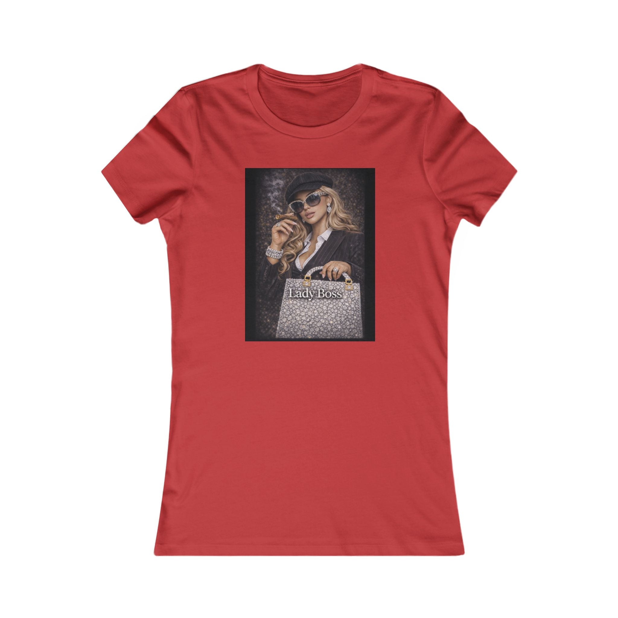 Lady Boss Graphic Tee — Glamorous Fashion Girl with 'Women's Favorite' Handbag
