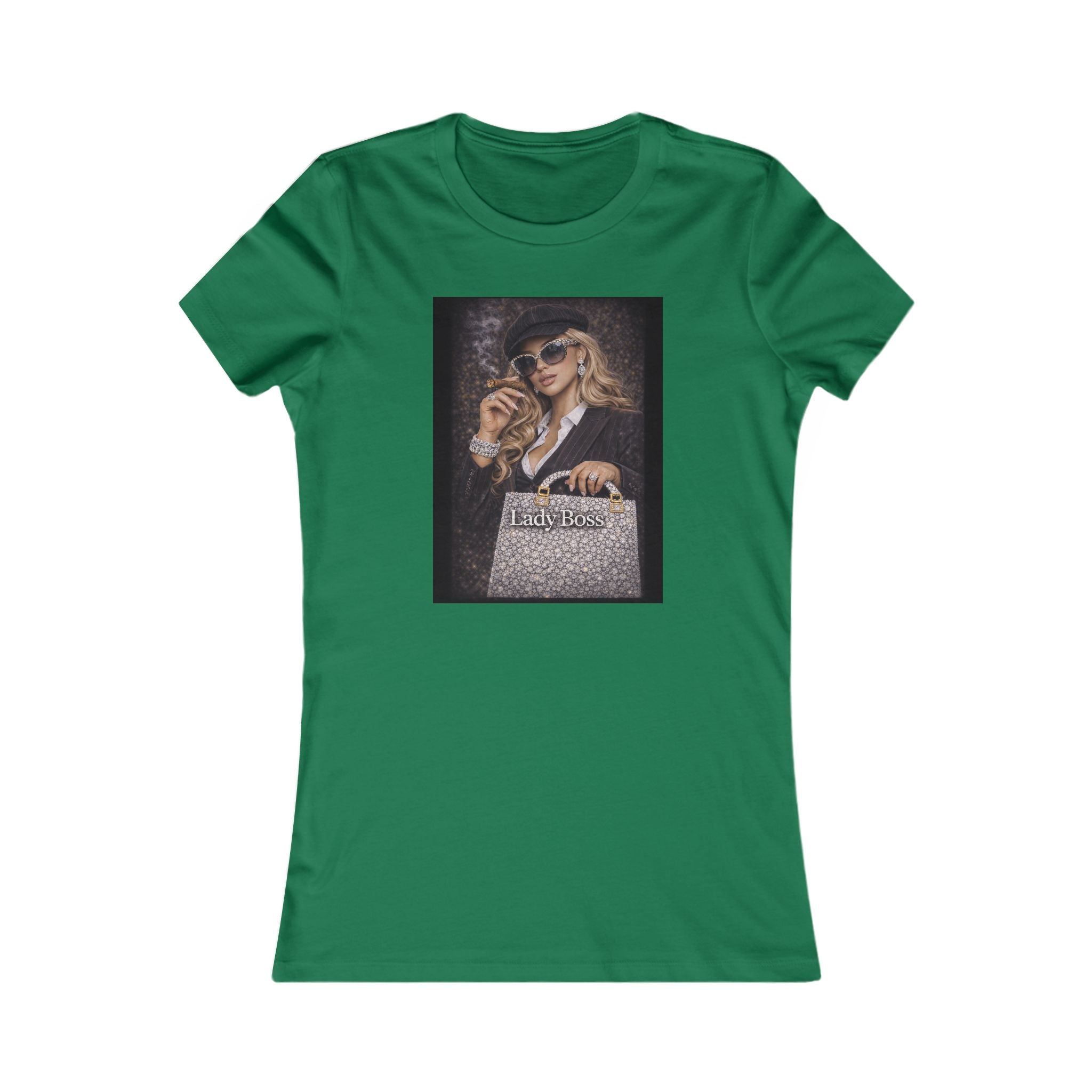 Lady Boss Graphic Tee — Glamorous Fashion Girl with 'Women's Favorite' Handbag