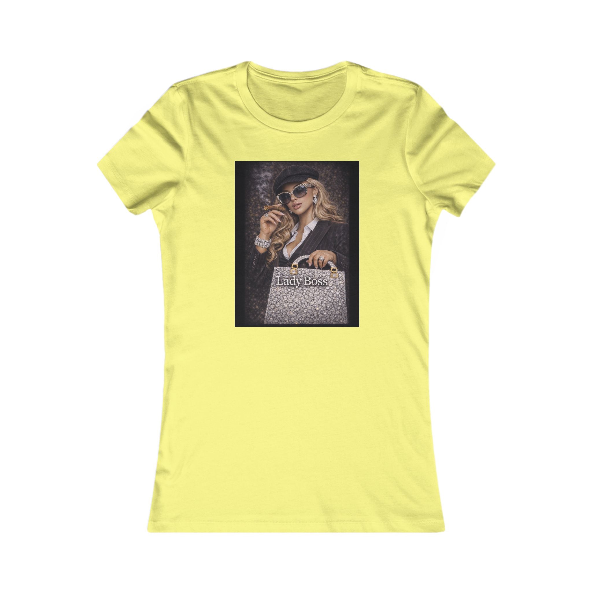 Lady Boss Graphic Tee — Glamorous Fashion Girl with 'Women's Favorite' Handbag