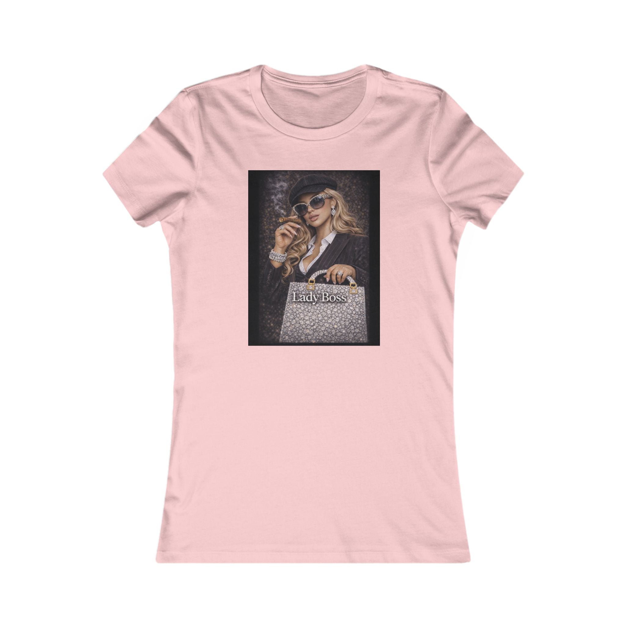 Lady Boss Graphic Tee — Glamorous Fashion Girl with 'Women's Favorite' Handbag