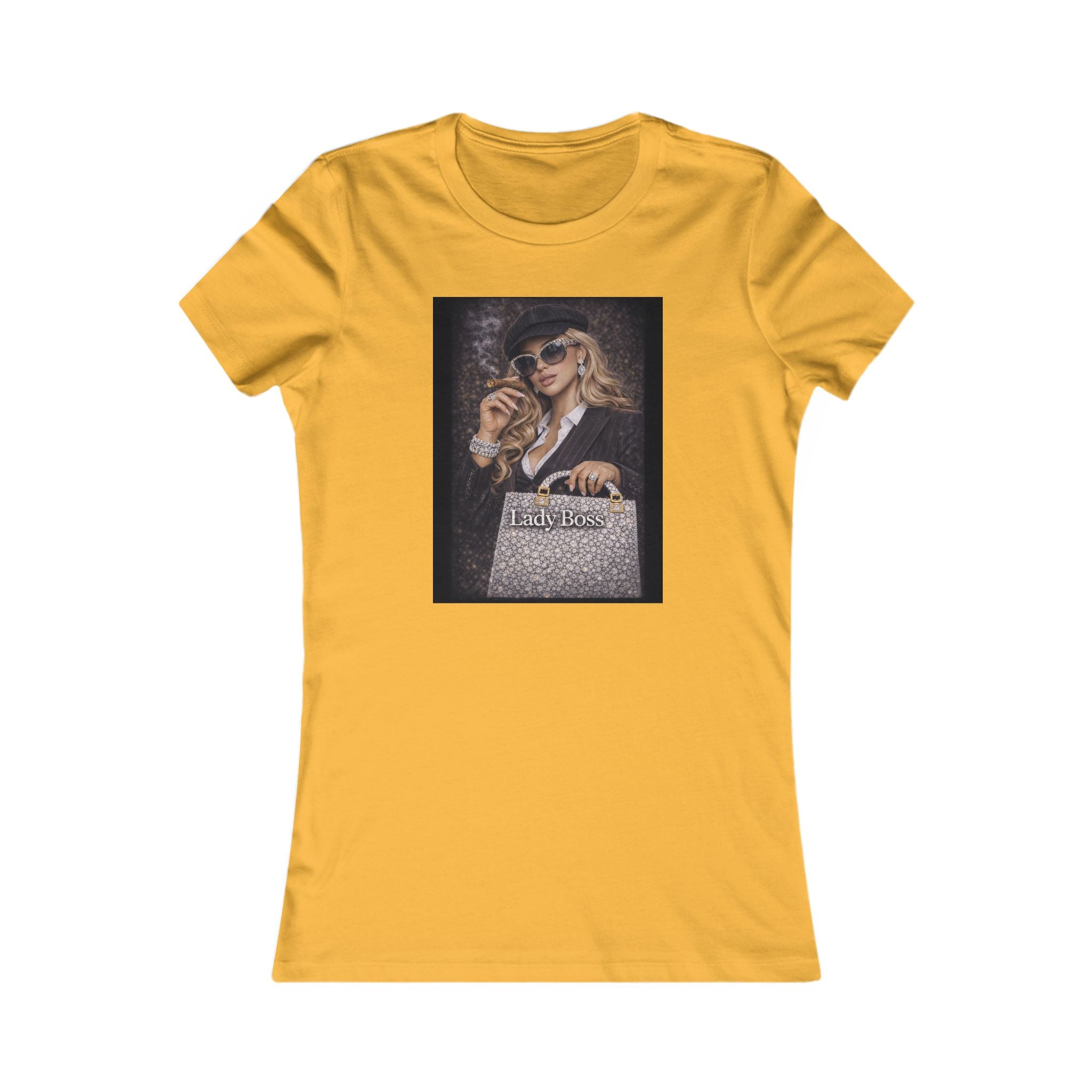 Lady Boss Graphic Tee — Glamorous Fashion Girl with 'Women's Favorite' Handbag