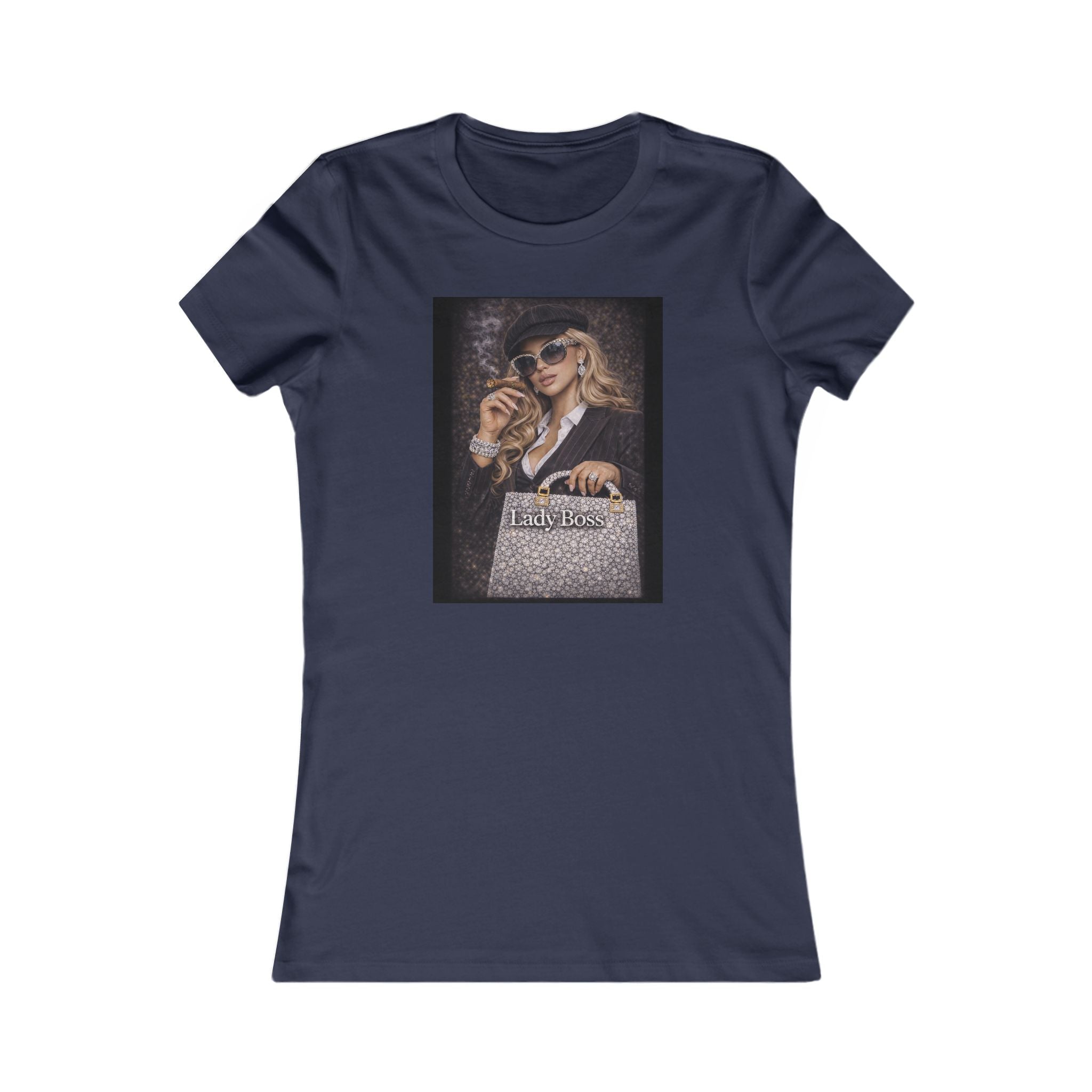Lady Boss Graphic Tee — Glamorous Fashion Girl with 'Women's Favorite' Handbag