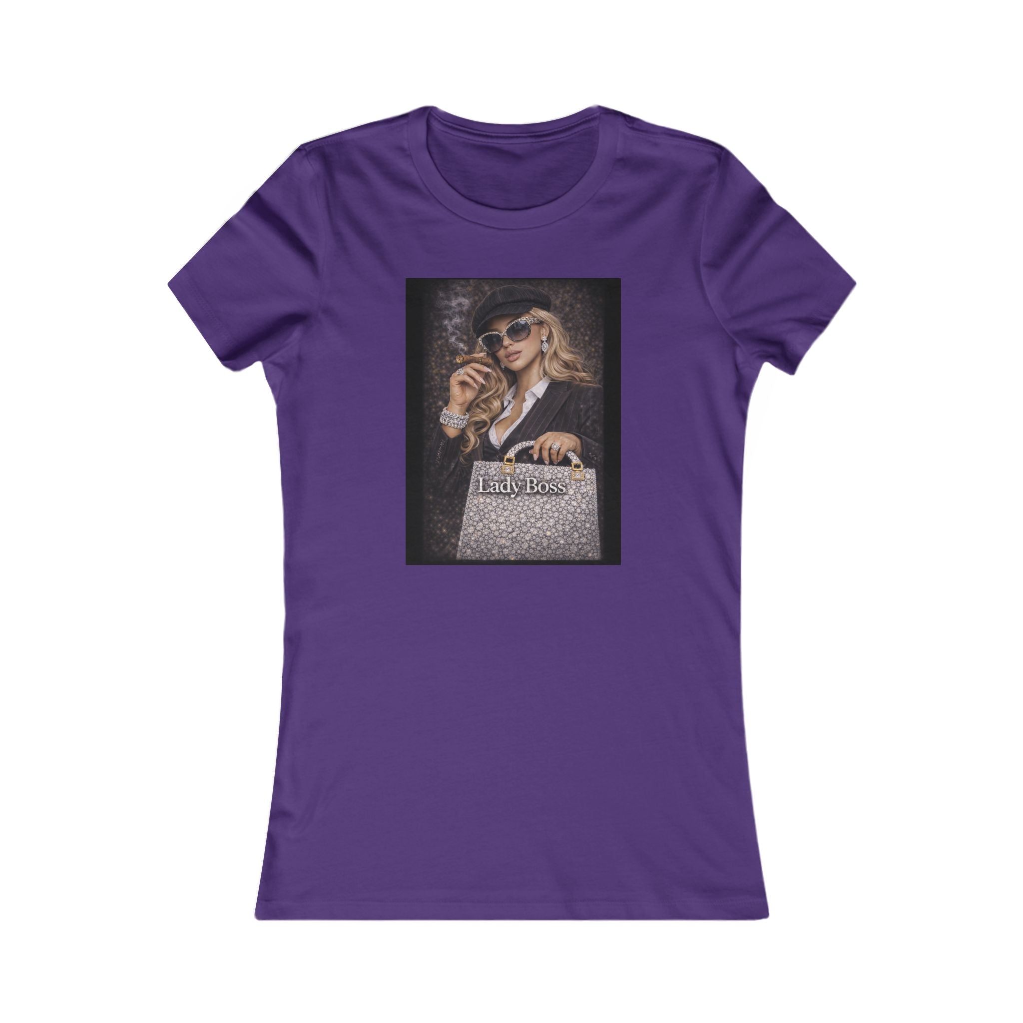 Lady Boss Graphic Tee — Glamorous Fashion Girl with 'Women's Favorite' Handbag